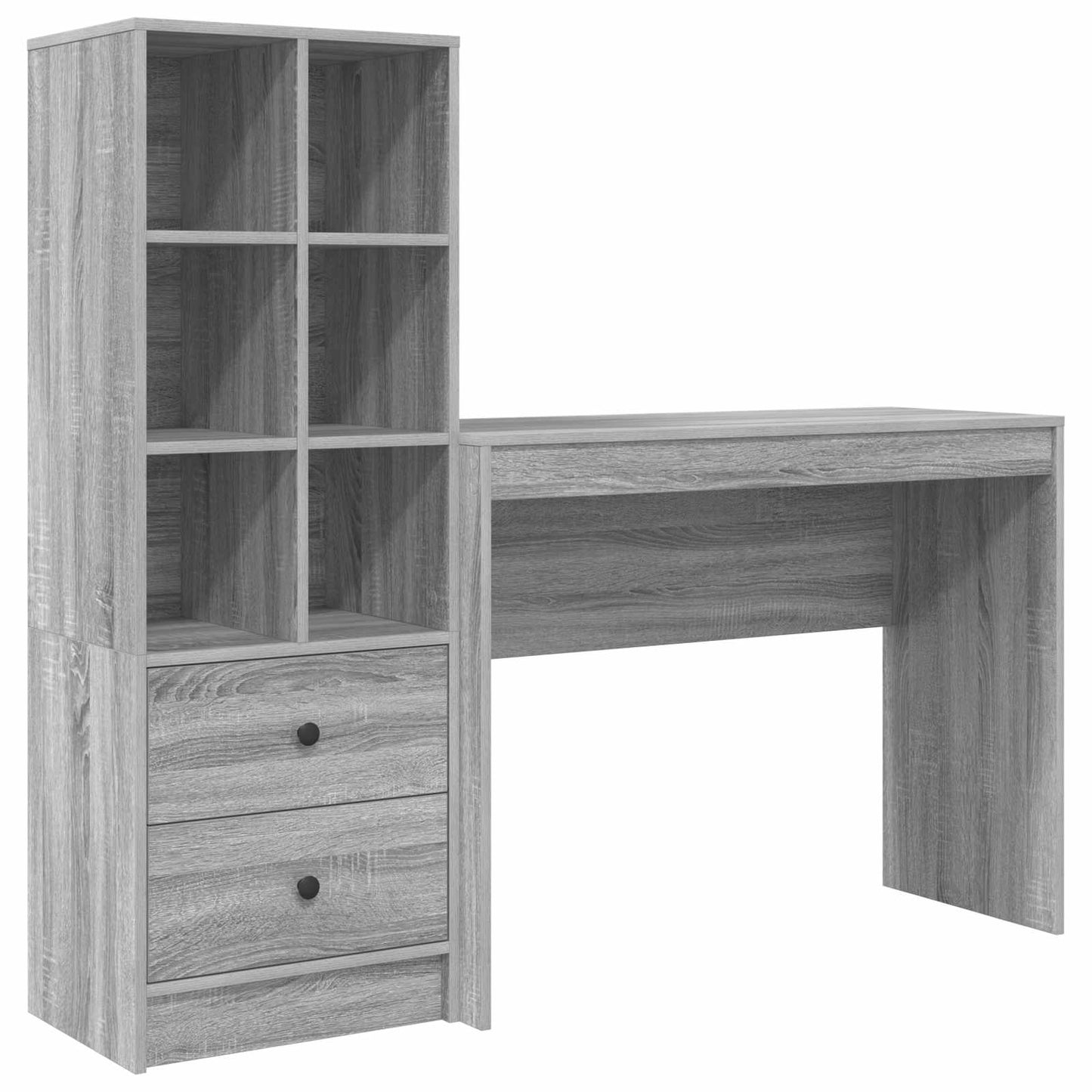 Bureau met lade met plank met opslag 2 pcs Grijs Sonoma is nu te koop bij PeponiXL, paradijselijk wonen!