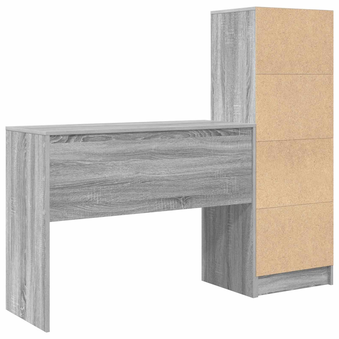 Bureau met lade met plank met opslag 2 pcs Grijs Sonoma is nu te koop bij PeponiXL, paradijselijk wonen!