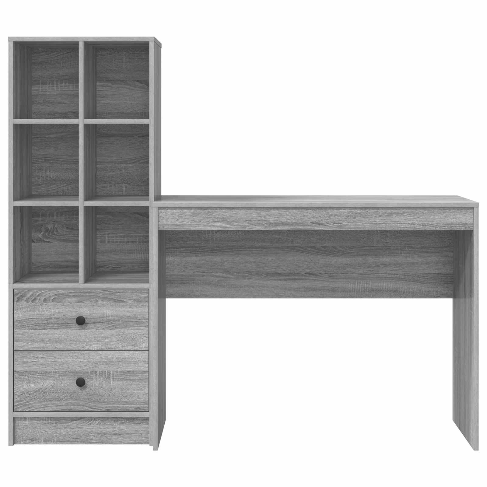 Bureau met lade met plank met opslag 2 pcs Grijs Sonoma is nu te koop bij PeponiXL, paradijselijk wonen!