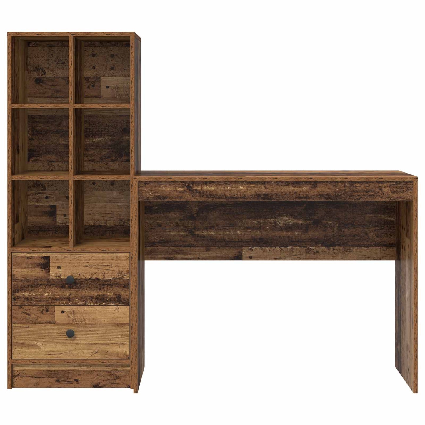 Bureau met lade met plank met opslag 2 pcs Oudhout is nu te koop bij PeponiXL, paradijselijk wonen!