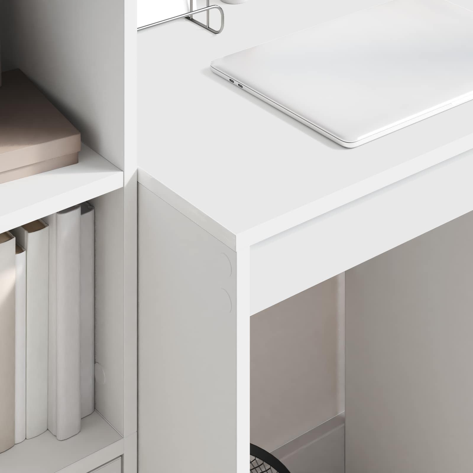 Bureau met lade met plank met opslag 2 pcs Wit is nu te koop bij PeponiXL, paradijselijk wonen!