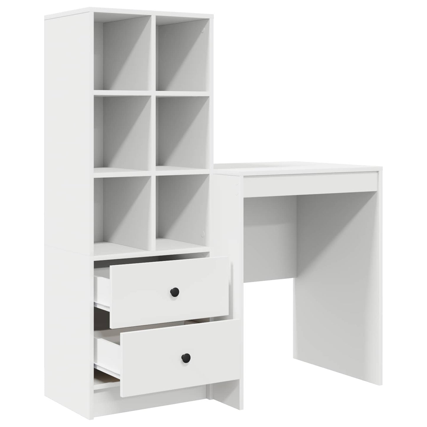 Bureau met lade met plank met opslag 2 pcs Wit is nu te koop bij PeponiXL, paradijselijk wonen!