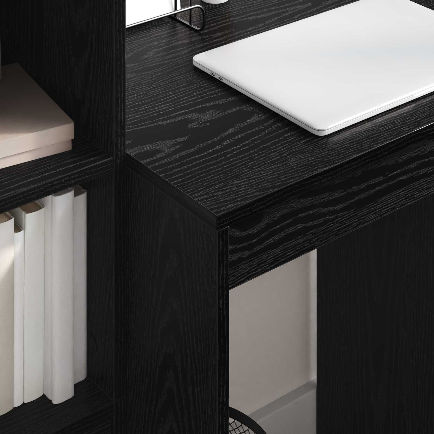 Bureau met lade met plank met opslag 2 pcs Zwart Eiken is nu te koop bij PeponiXL, paradijselijk wonen!