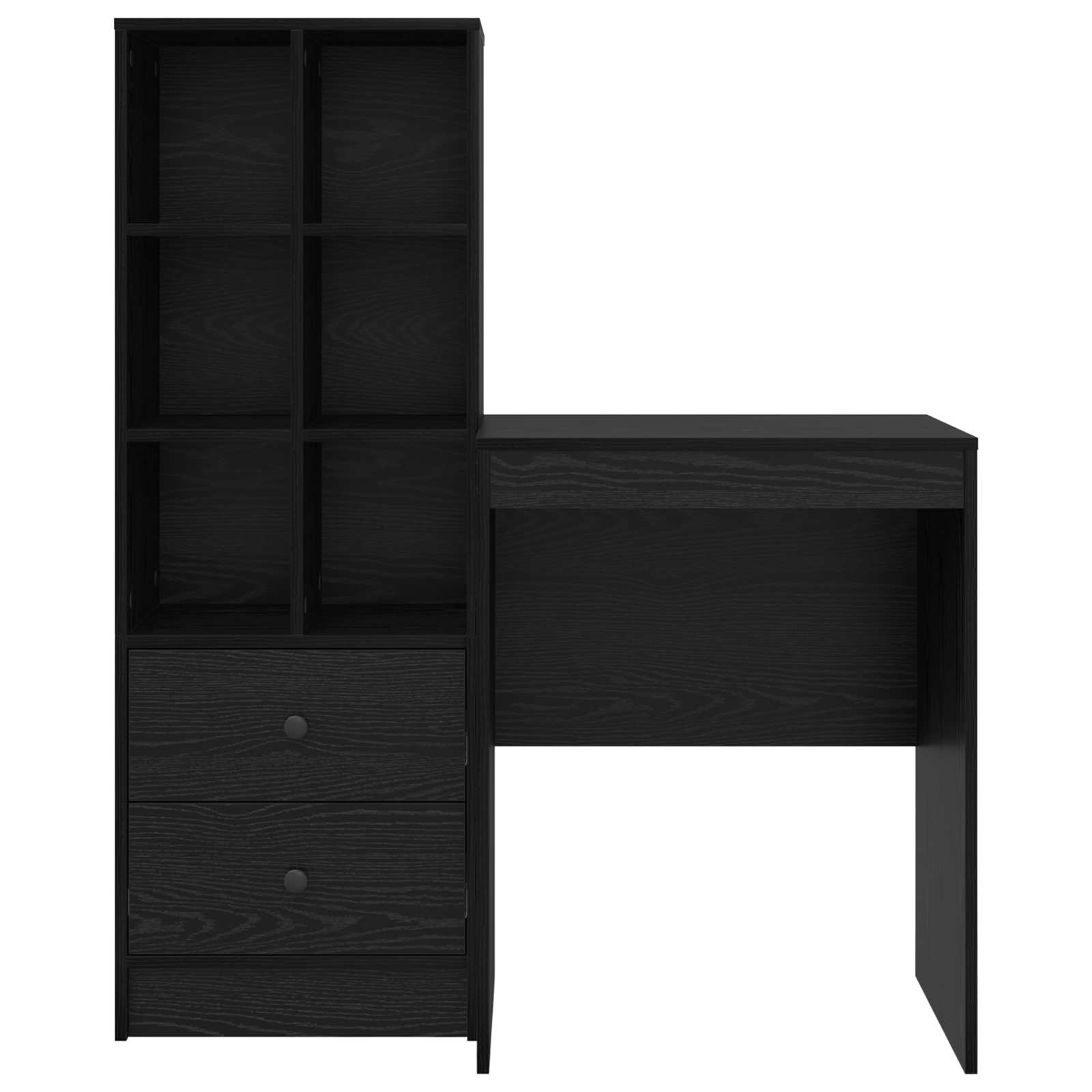Bureau met lade met plank met opslag 2 pcs Zwart Eiken is nu te koop bij PeponiXL, paradijselijk wonen!