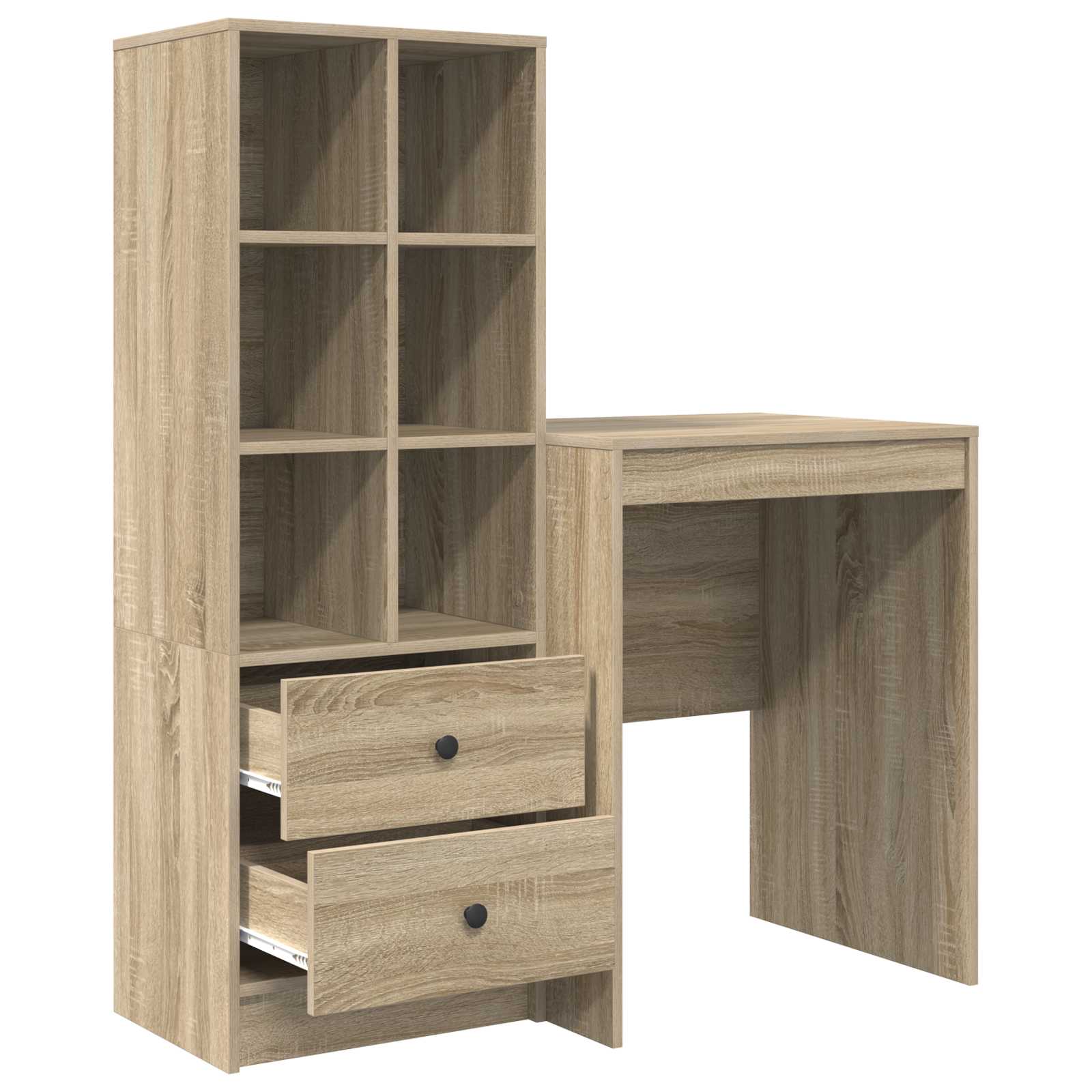 Bureau met lade met plank met opslag 2 pcs Sonoma Eiken is nu te koop bij PeponiXL, paradijselijk wonen!