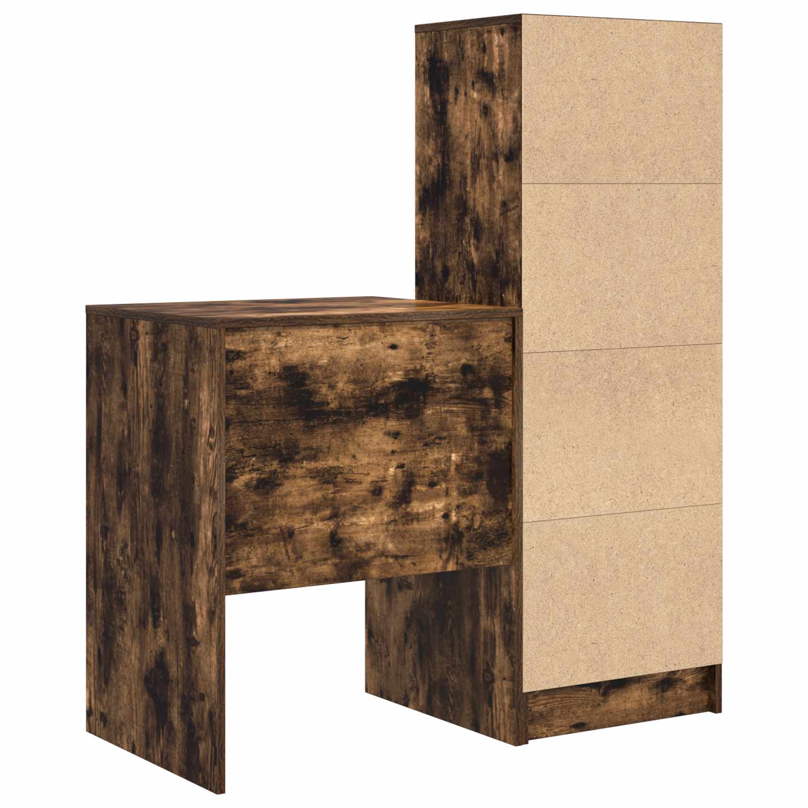 Bureau met lade met plank met opslag 2 pcs Gerookt eiken is nu te koop bij PeponiXL, paradijselijk wonen!