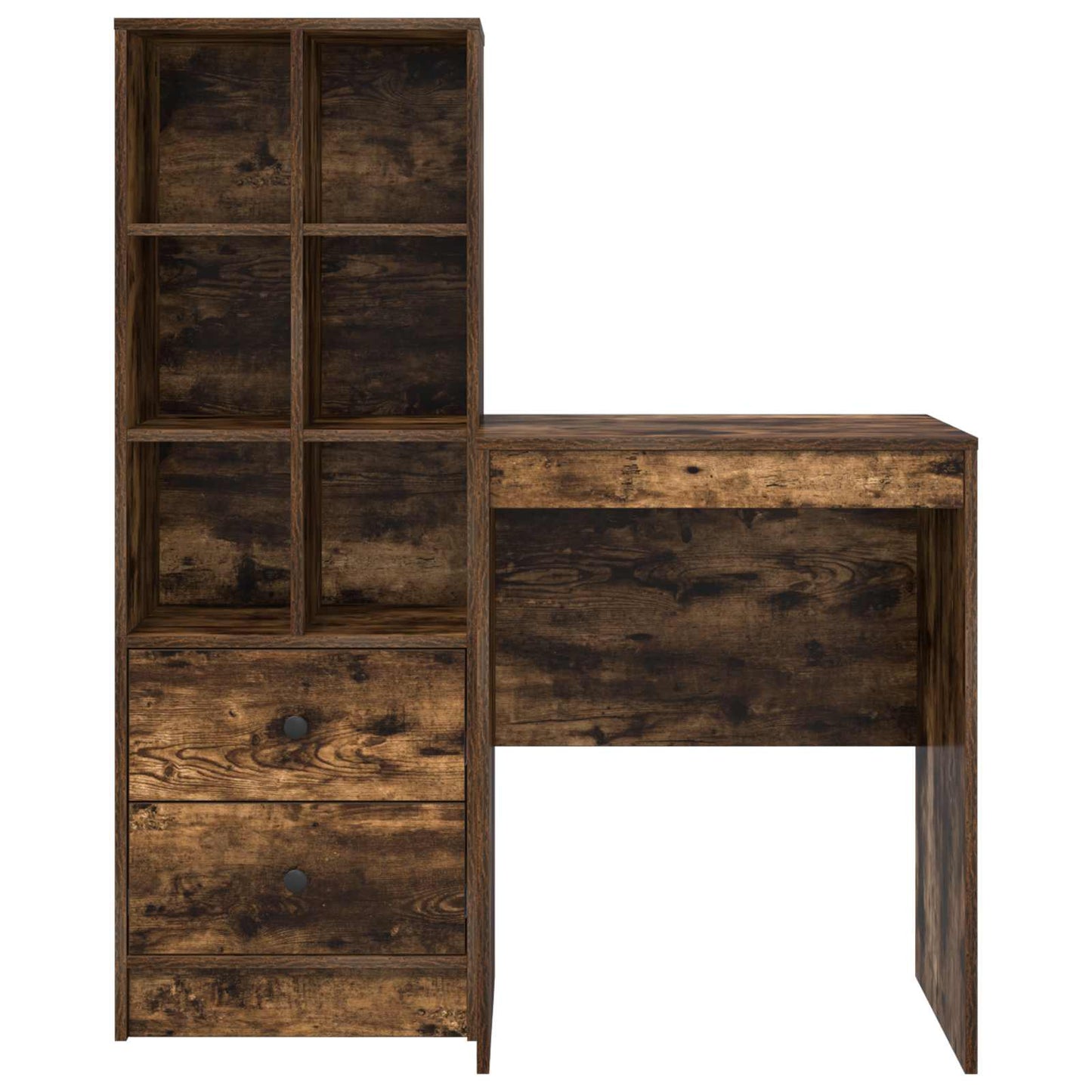 Bureau met lade met plank met opslag 2 pcs Gerookt eiken is nu te koop bij PeponiXL, paradijselijk wonen!