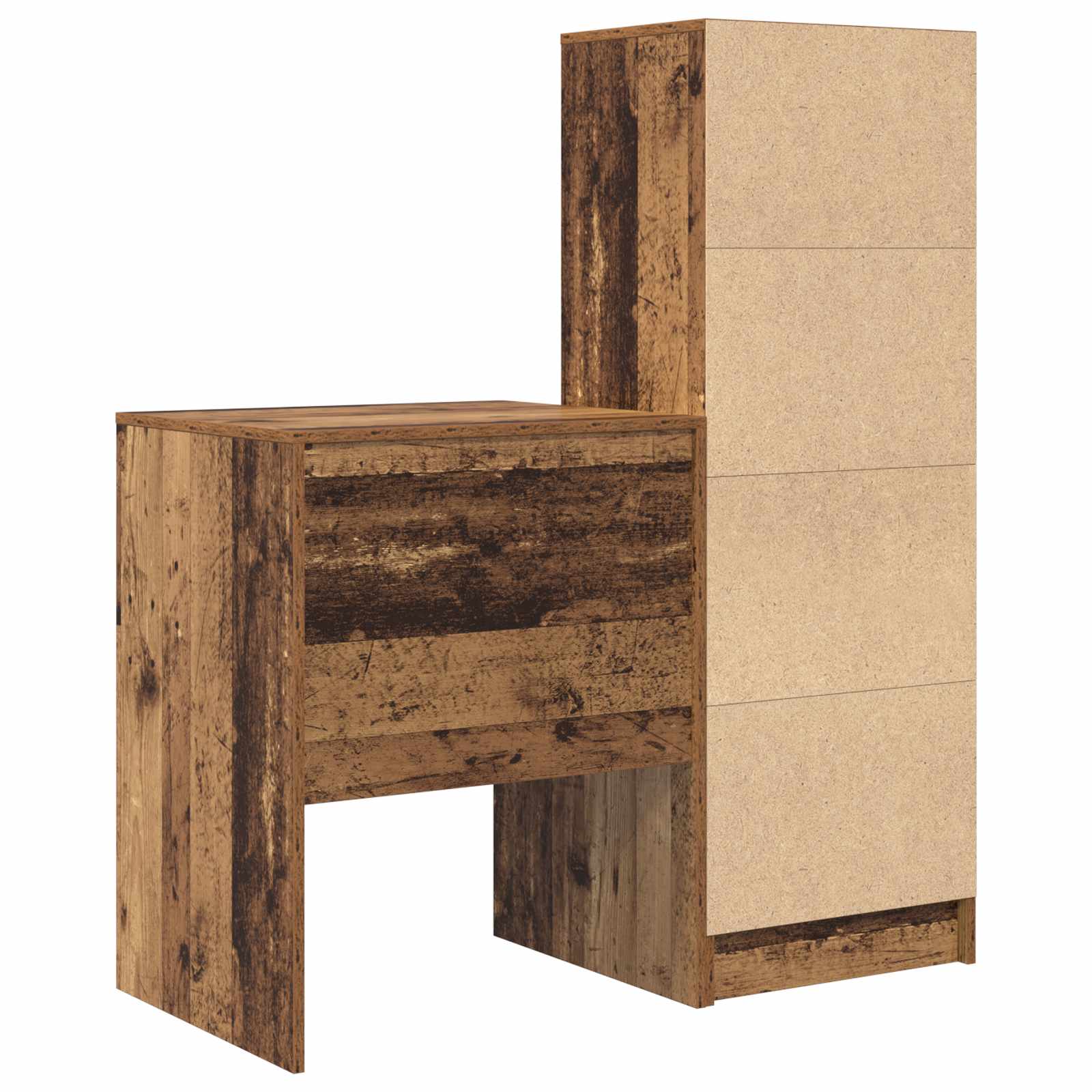 Bureau met lade met plank met opslag 2 pcs Oudhout is nu te koop bij PeponiXL, paradijselijk wonen!