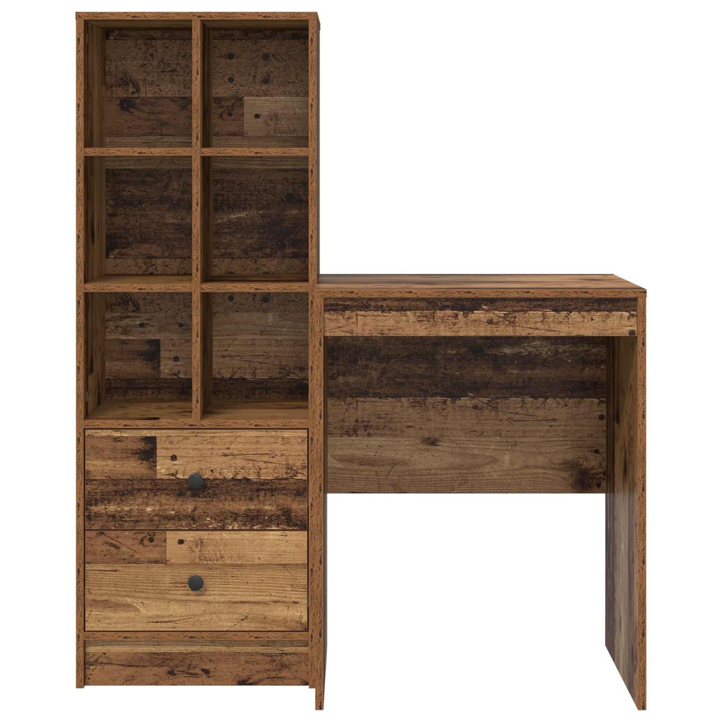 Bureau met lade met plank met opslag 2 pcs Oudhout is nu te koop bij PeponiXL, paradijselijk wonen!