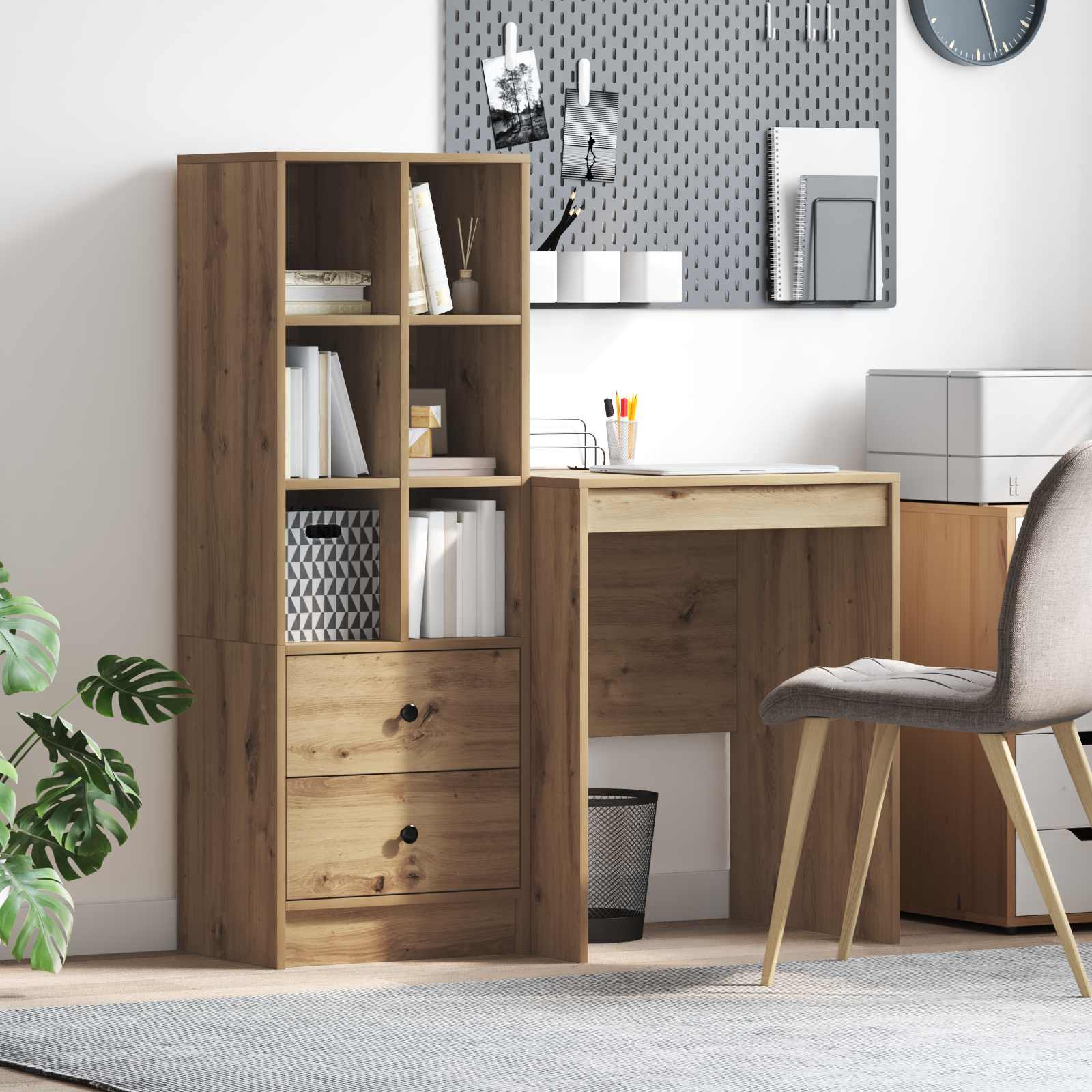 Bureau Artisan Eiken 105,5 x 50 x 127 cm 2 st is nu te koop bij PeponiXL, paradijselijk wonen!