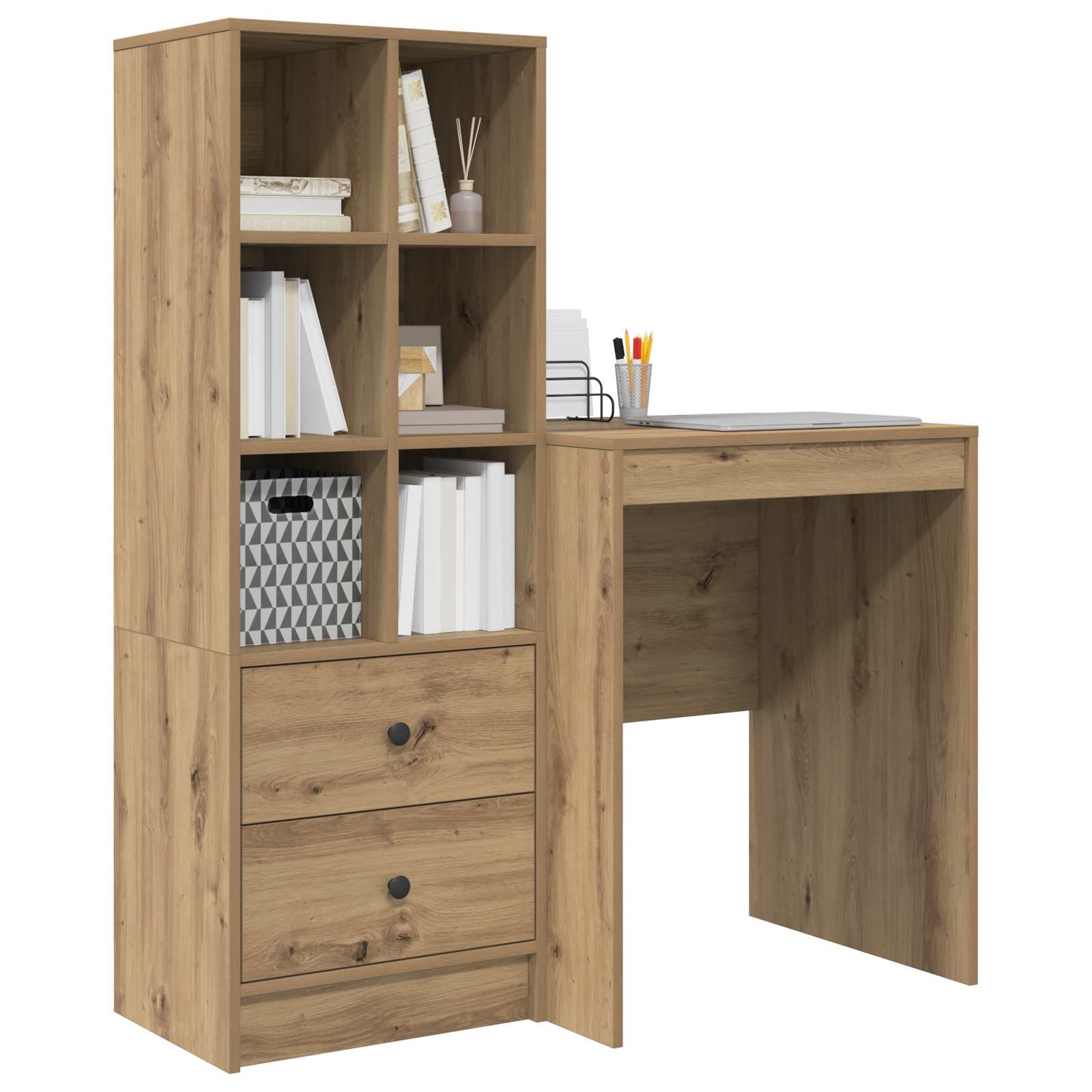 Bureau Artisan Eiken 105,5 x 50 x 127 cm 2 st is nu te koop bij PeponiXL, paradijselijk wonen!