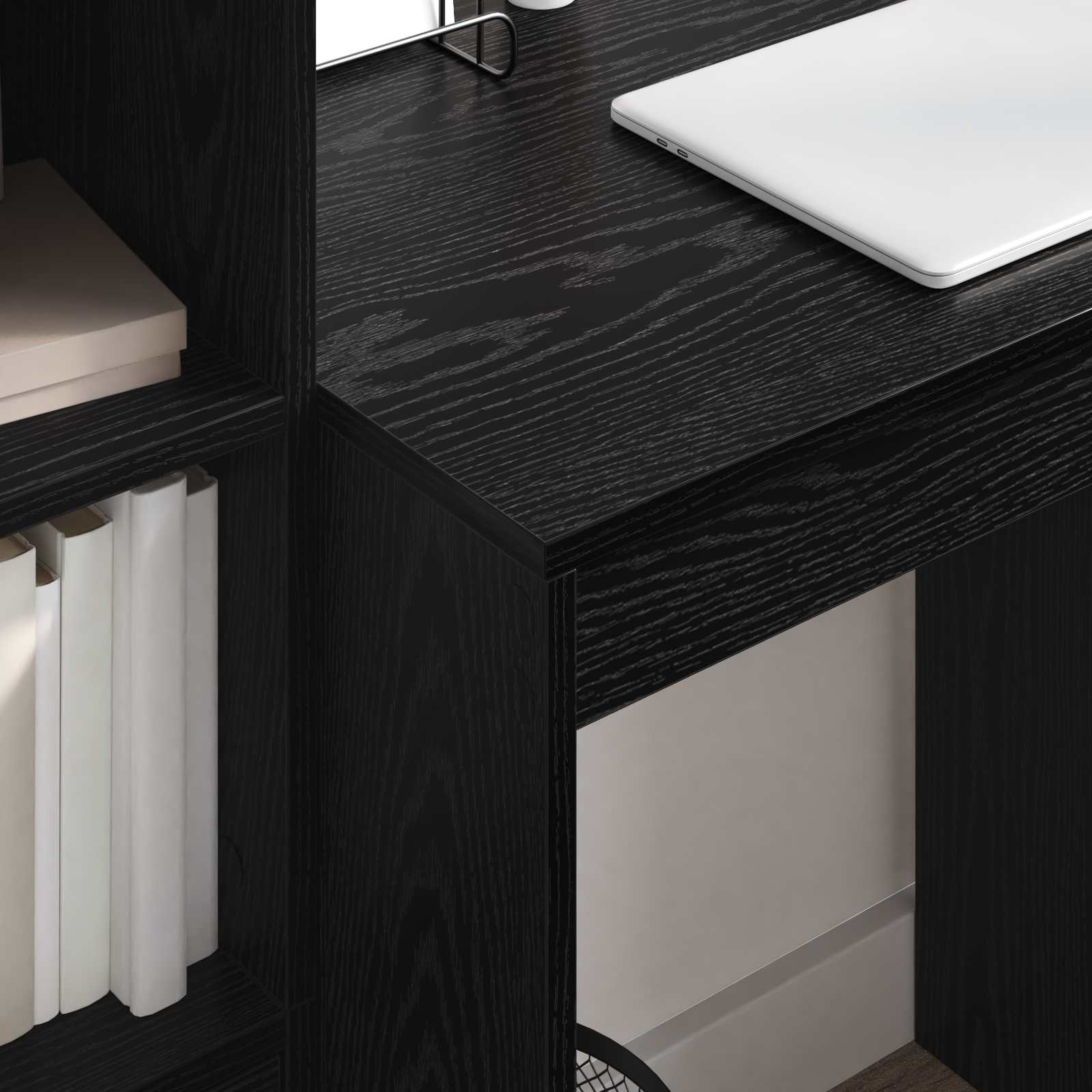Bureau met lade met plank met opslag 2 pcs Zwart Eiken is nu te koop bij PeponiXL, paradijselijk wonen!
