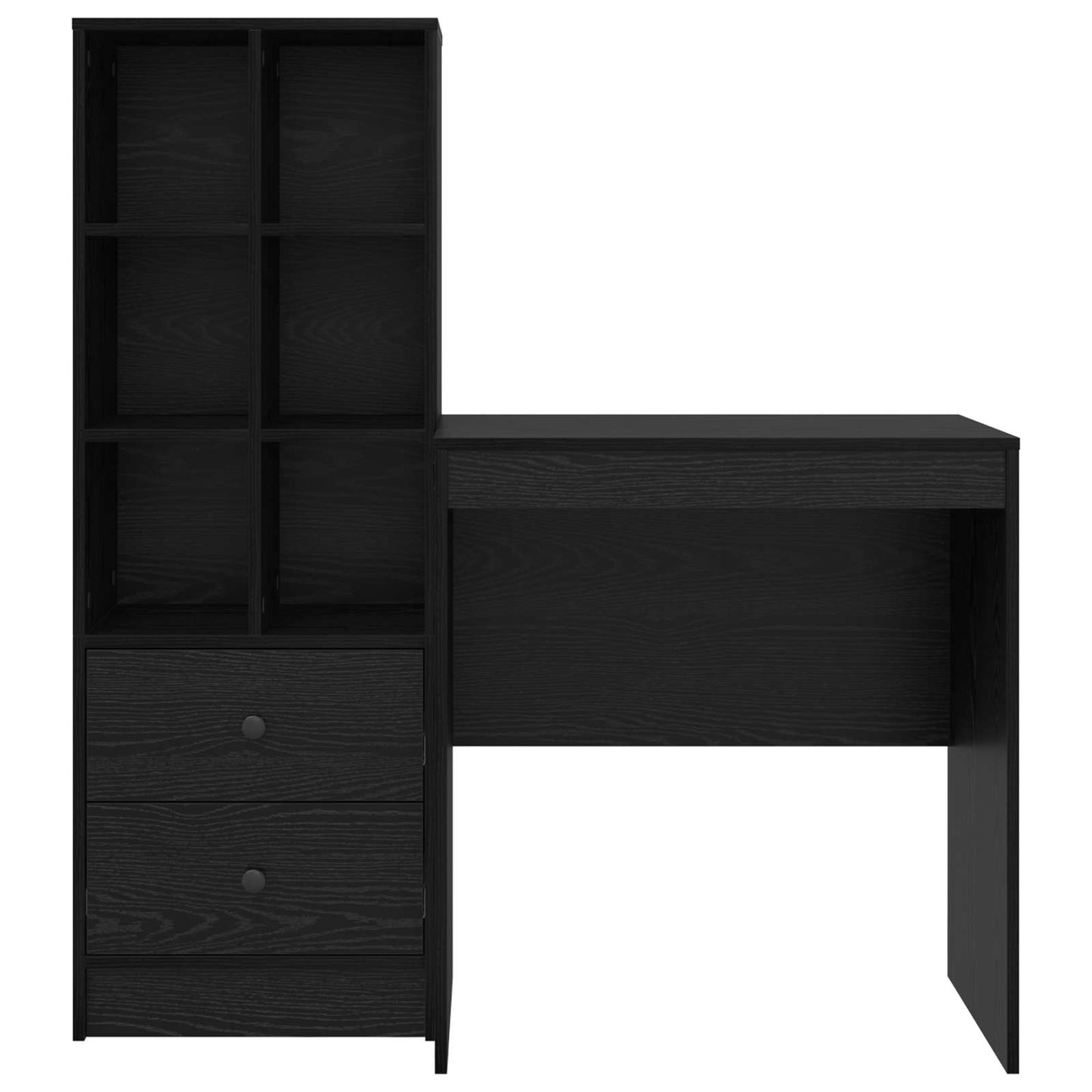 Bureau met lade met plank met opslag 2 pcs Zwart Eiken is nu te koop bij PeponiXL, paradijselijk wonen!
