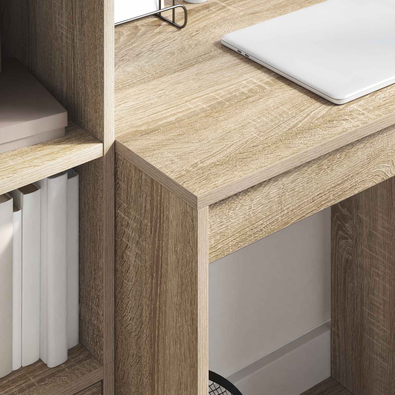 Bureau met lade met plank met opslag 2 pcs Sonoma Eiken is nu te koop bij PeponiXL, paradijselijk wonen!