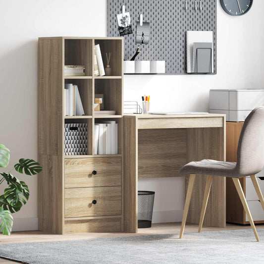 Bureau met lade met plank met opslag 2 pcs Sonoma Eiken is nu te koop bij PeponiXL, paradijselijk wonen!