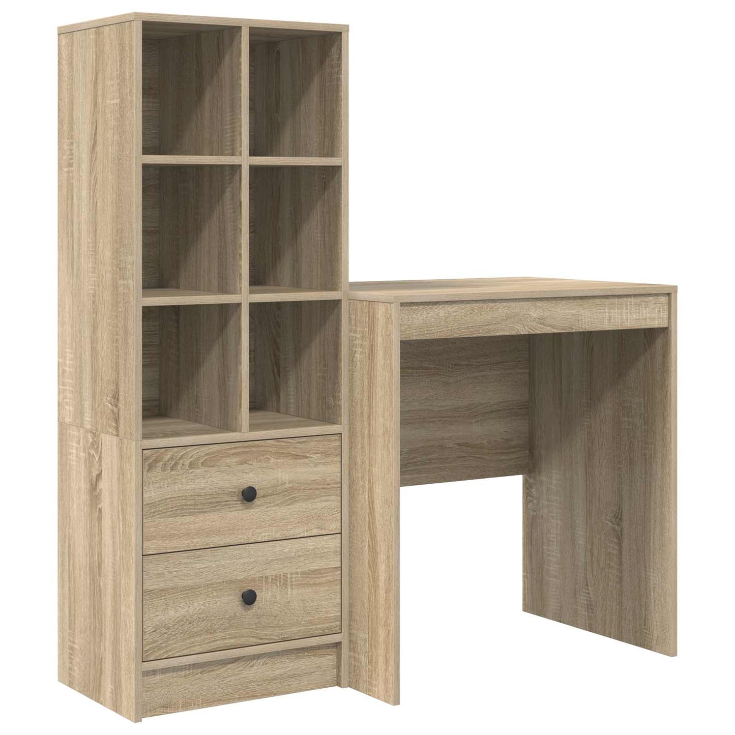 Bureau met lade met plank met opslag 2 pcs Sonoma Eiken is nu te koop bij PeponiXL, paradijselijk wonen!