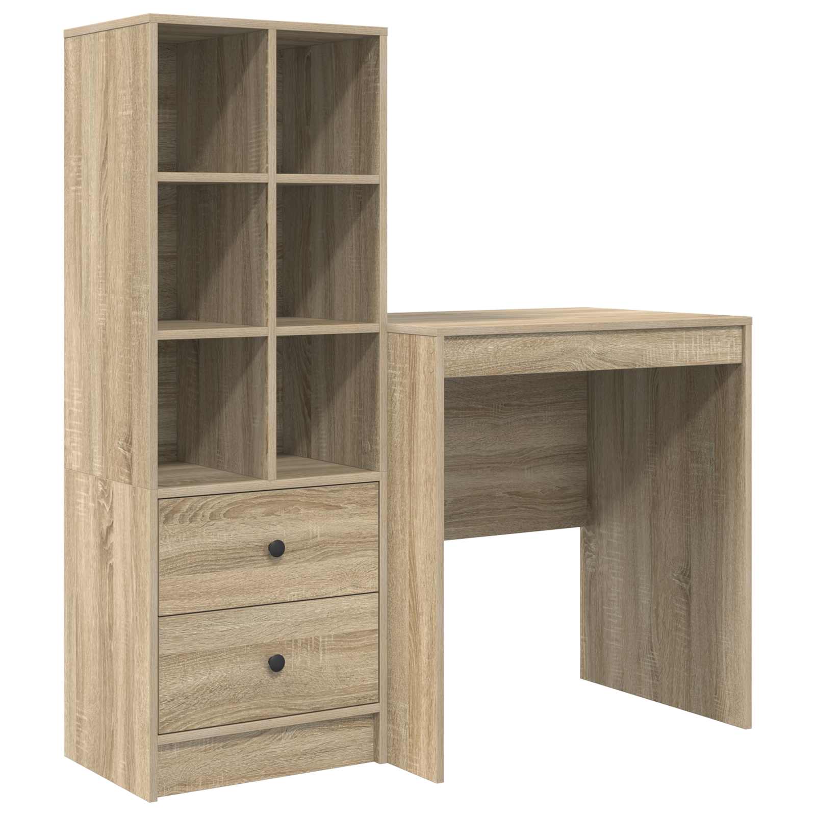 Bureau met lade met plank met opslag 2 pcs Sonoma Eiken is nu te koop bij PeponiXL, paradijselijk wonen!