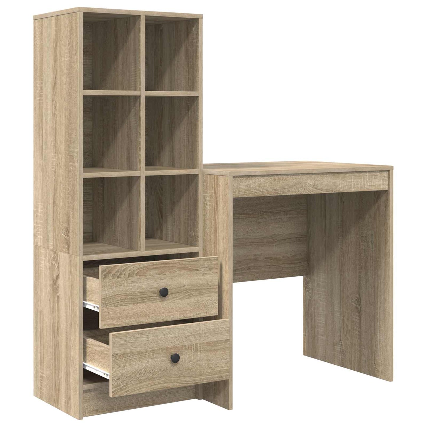 Bureau met lade met plank met opslag 2 pcs Sonoma Eiken is nu te koop bij PeponiXL, paradijselijk wonen!