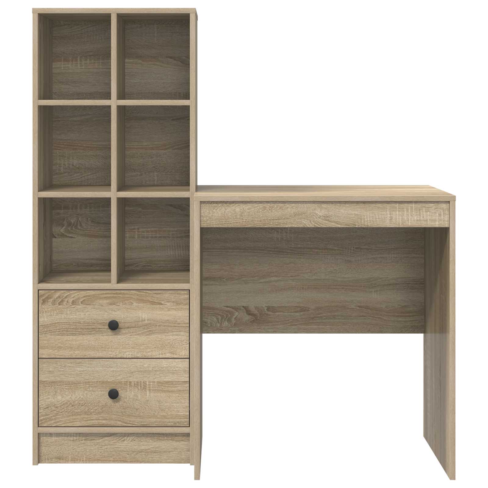 Bureau met lade met plank met opslag 2 pcs Sonoma Eiken is nu te koop bij PeponiXL, paradijselijk wonen!