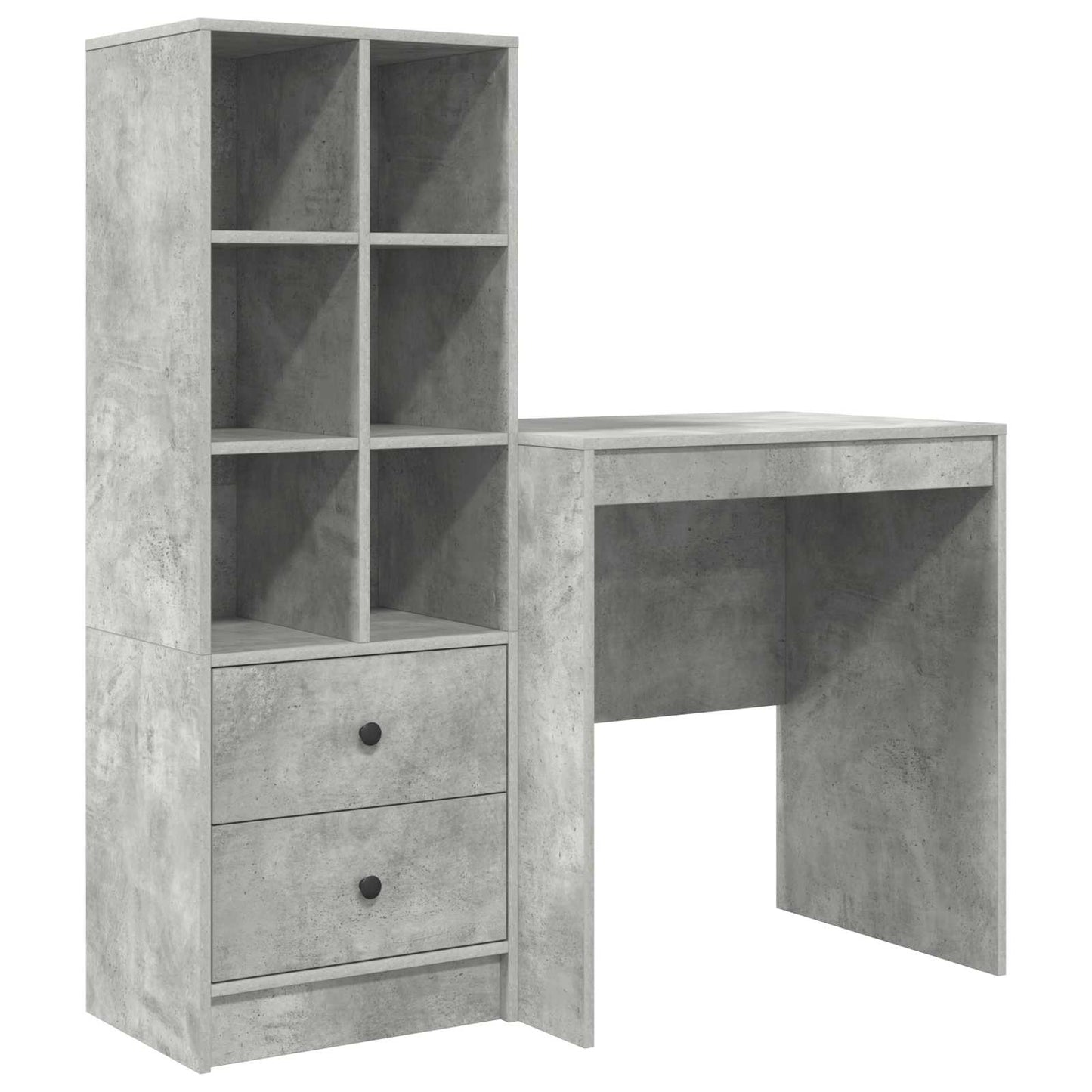 Bureau met lade met plank met opslag 2 pcs Beton Grijs is nu te koop bij PeponiXL, paradijselijk wonen!