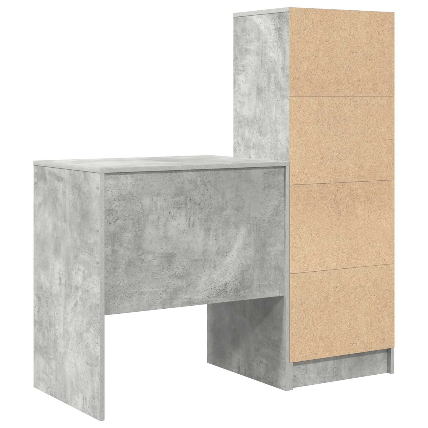 Bureau met lade met plank met opslag 2 pcs Beton Grijs is nu te koop bij PeponiXL, paradijselijk wonen!