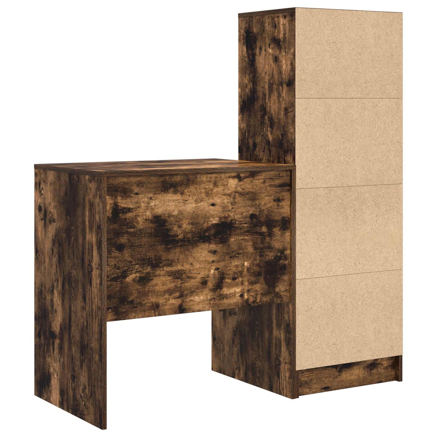 Bureau met lade met plank met opslag 2 pcs Gerookt eiken is nu te koop bij PeponiXL, paradijselijk wonen!