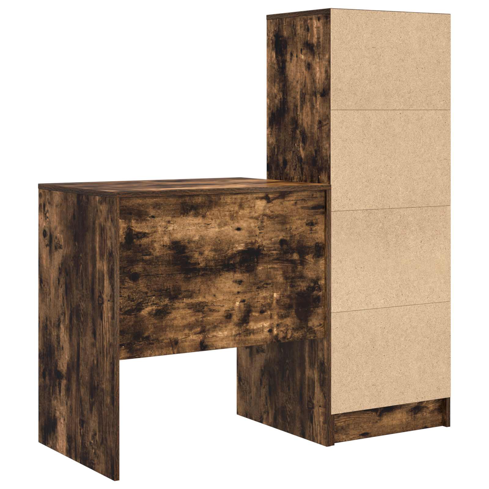 Bureau met lade met plank met opslag 2 pcs Gerookt eiken is nu te koop bij PeponiXL, paradijselijk wonen!