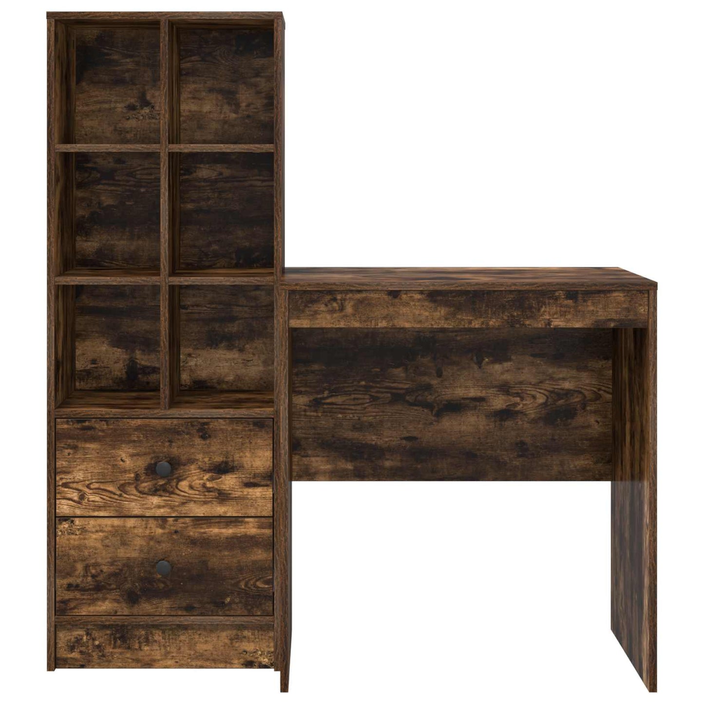 Bureau met lade met plank met opslag 2 pcs Gerookt eiken is nu te koop bij PeponiXL, paradijselijk wonen!