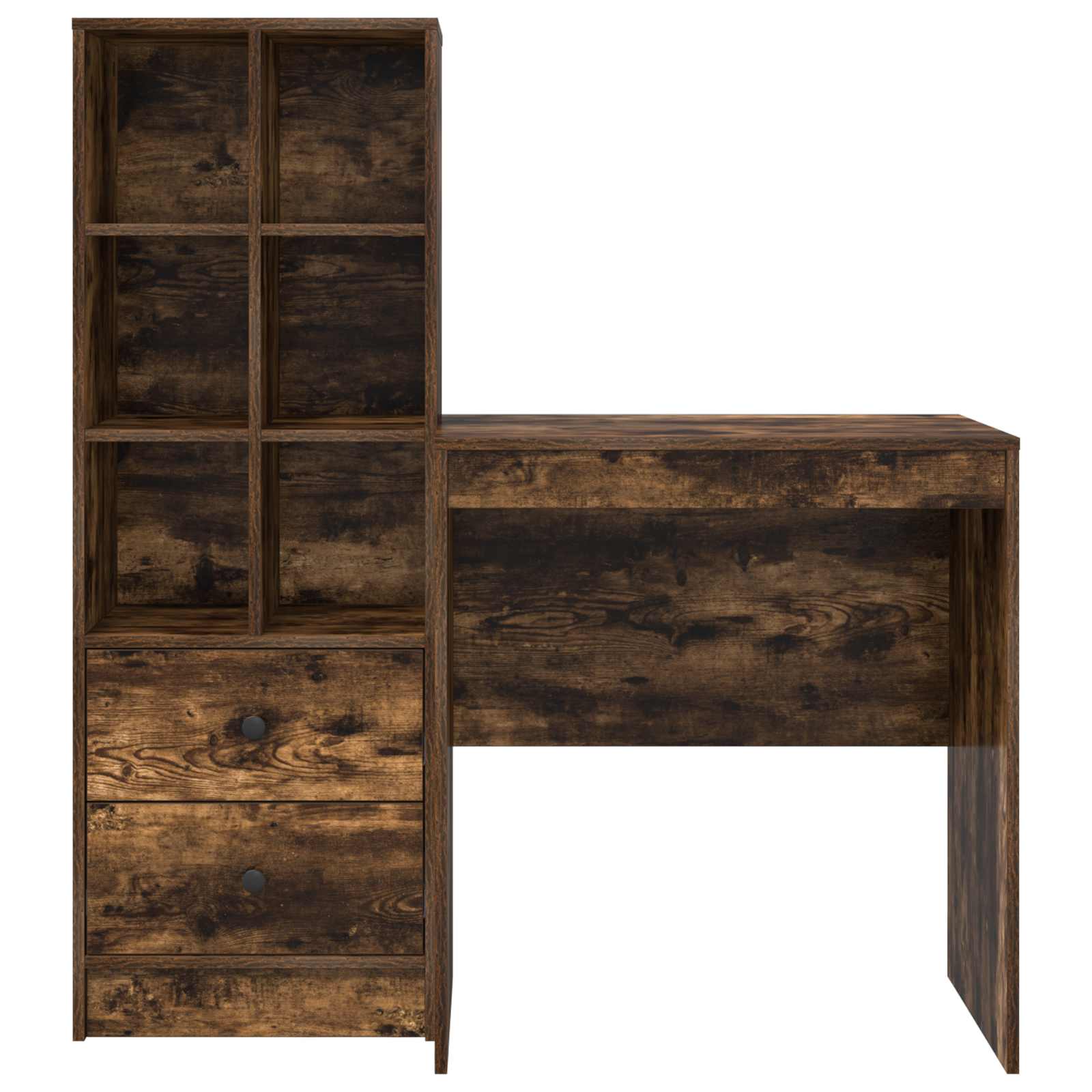 Bureau met lade met plank met opslag 2 pcs Gerookt eiken is nu te koop bij PeponiXL, paradijselijk wonen!