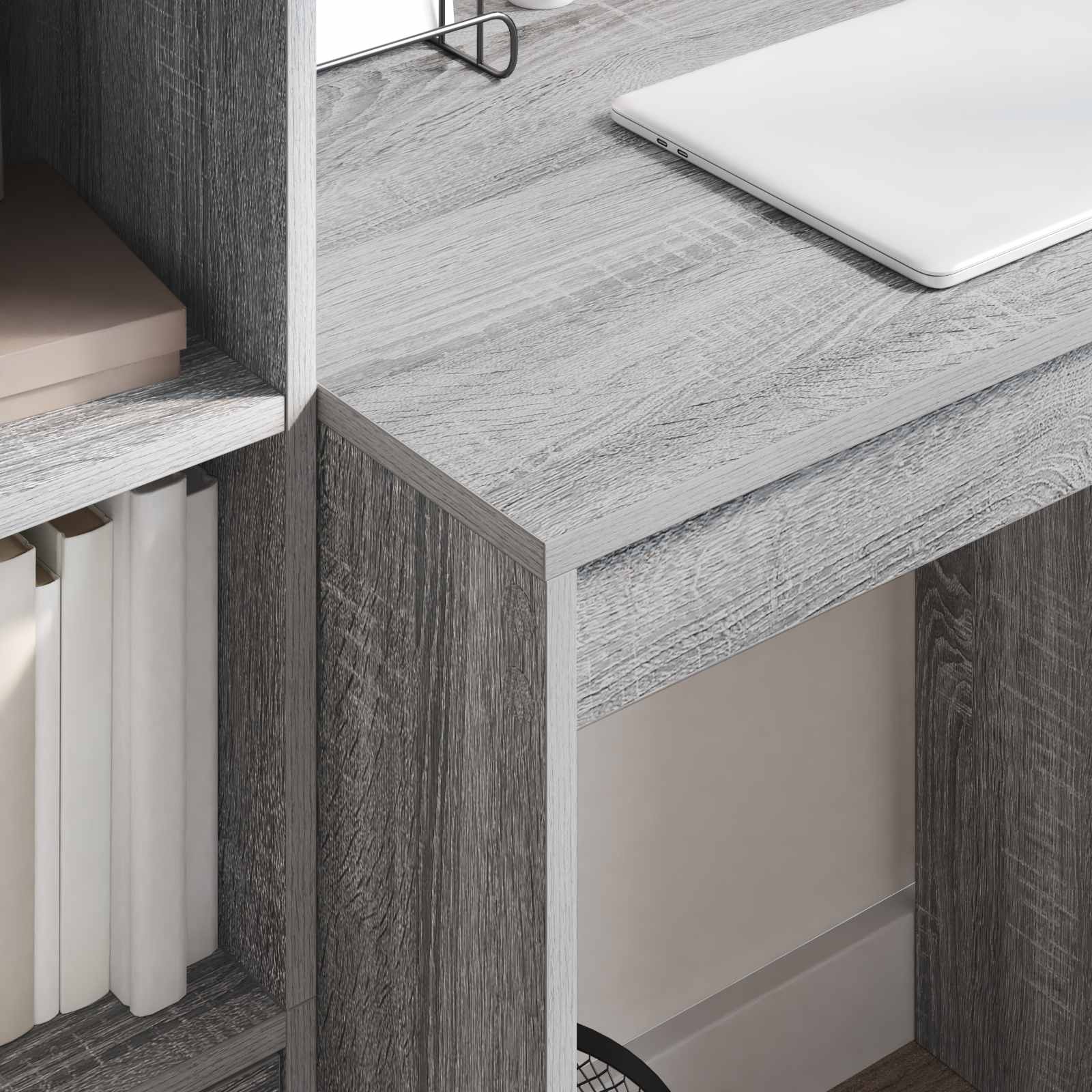 Bureau met lade met plank met opslag 2 pcs Grijs Sonoma is nu te koop bij PeponiXL, paradijselijk wonen!