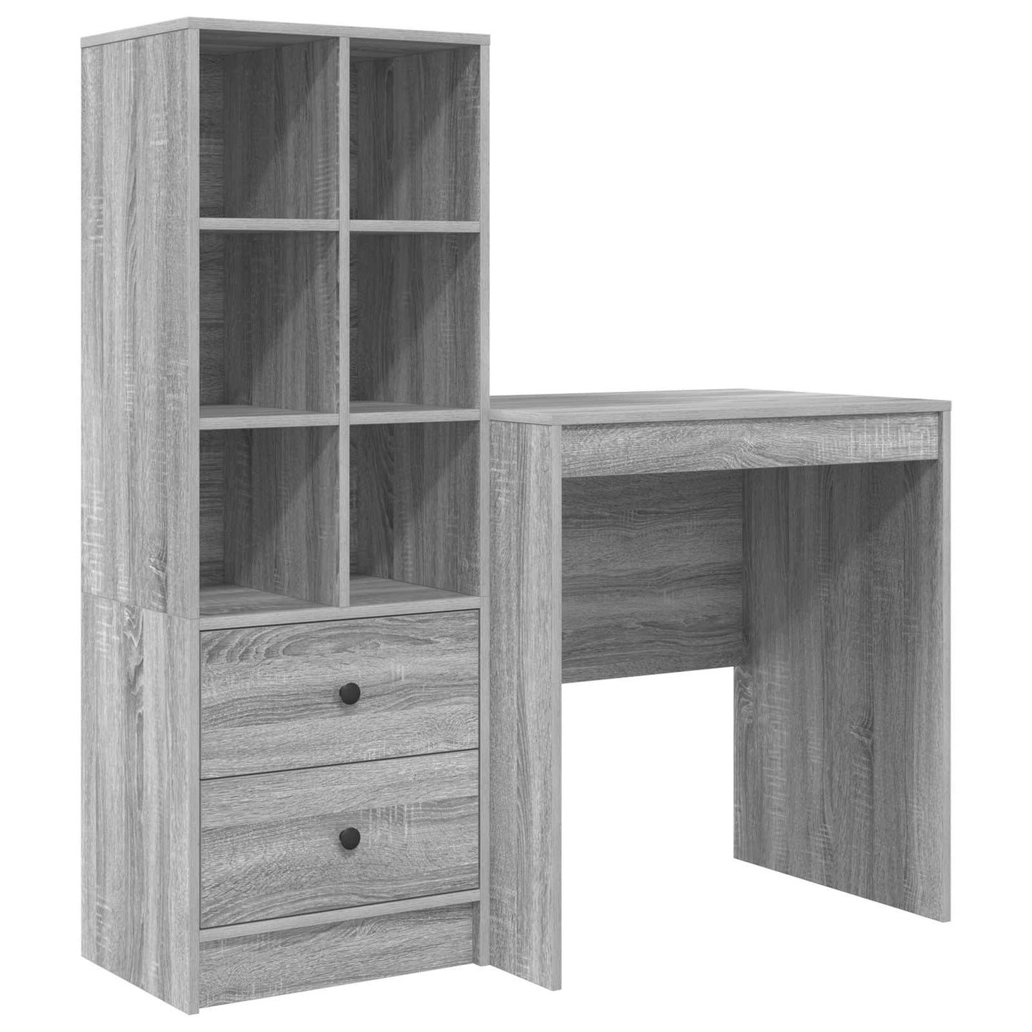 Bureau met lade met plank met opslag 2 pcs Grijs Sonoma is nu te koop bij PeponiXL, paradijselijk wonen!