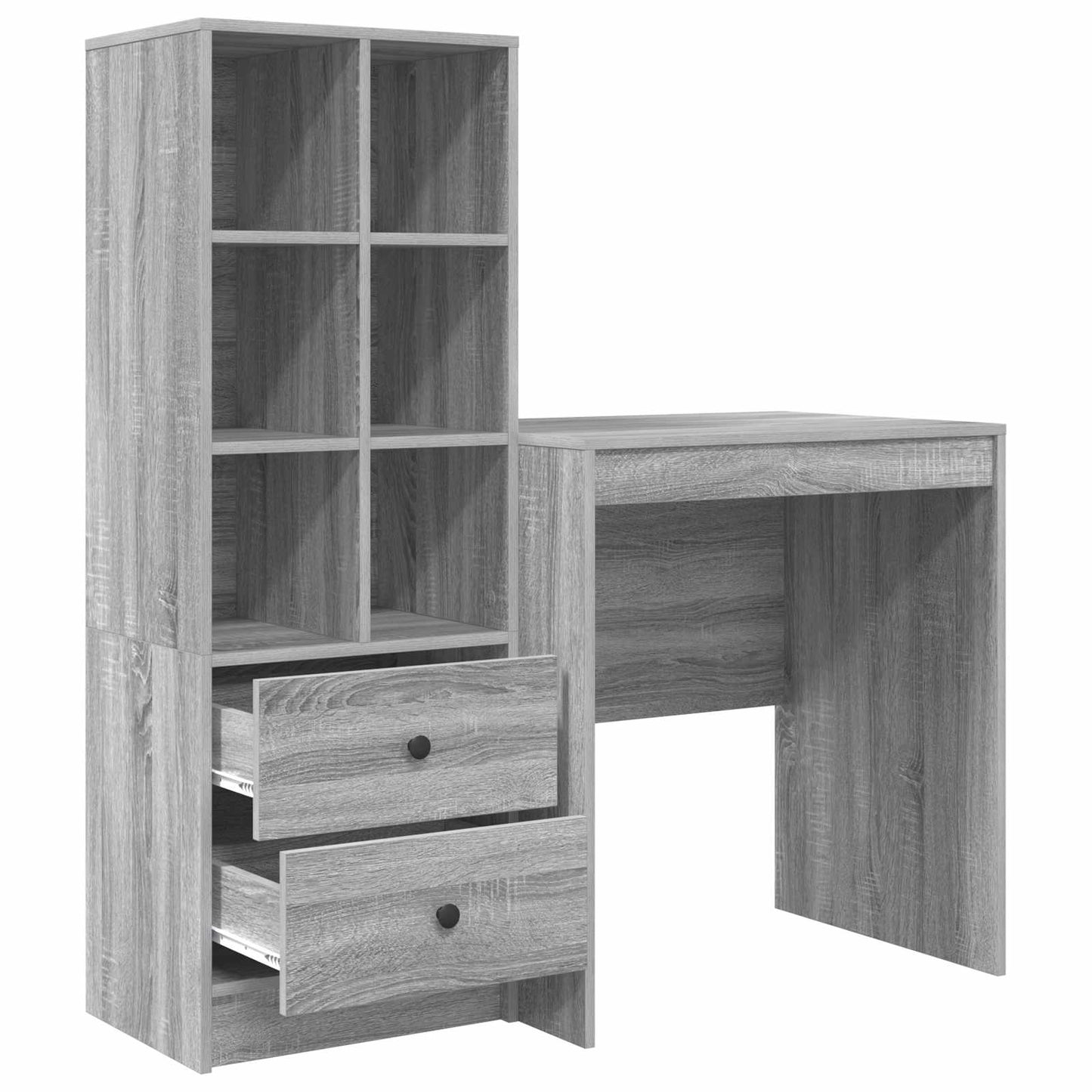Bureau met lade met plank met opslag 2 pcs Grijs Sonoma is nu te koop bij PeponiXL, paradijselijk wonen!