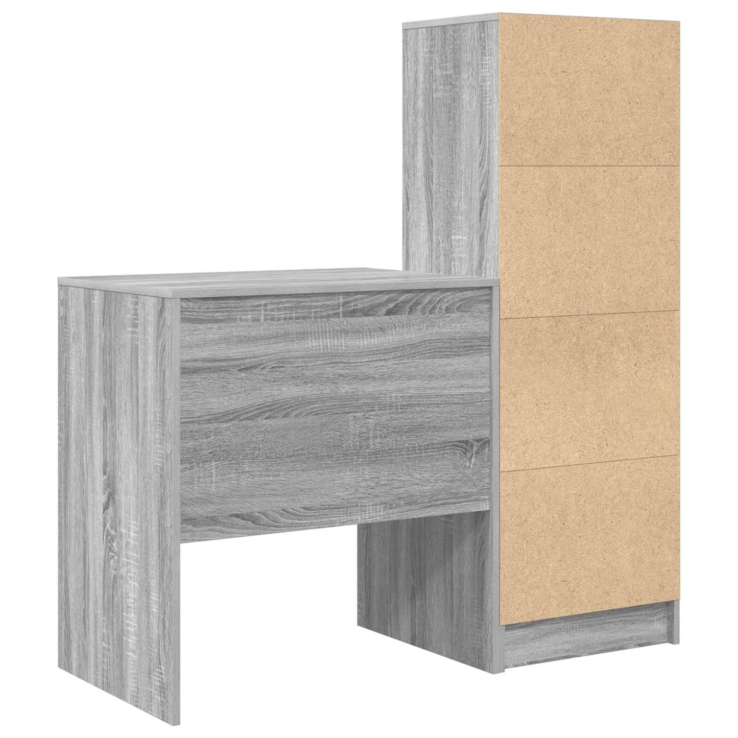 Bureau met lade met plank met opslag 2 pcs Grijs Sonoma is nu te koop bij PeponiXL, paradijselijk wonen!