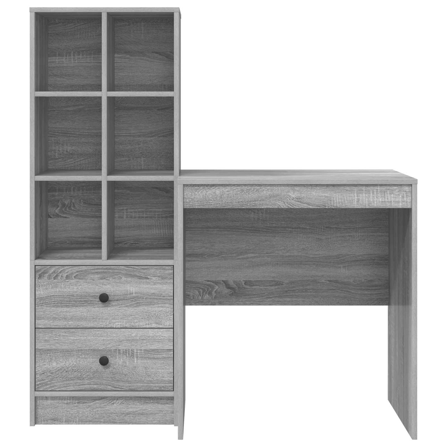 Bureau met lade met plank met opslag 2 pcs Grijs Sonoma is nu te koop bij PeponiXL, paradijselijk wonen!