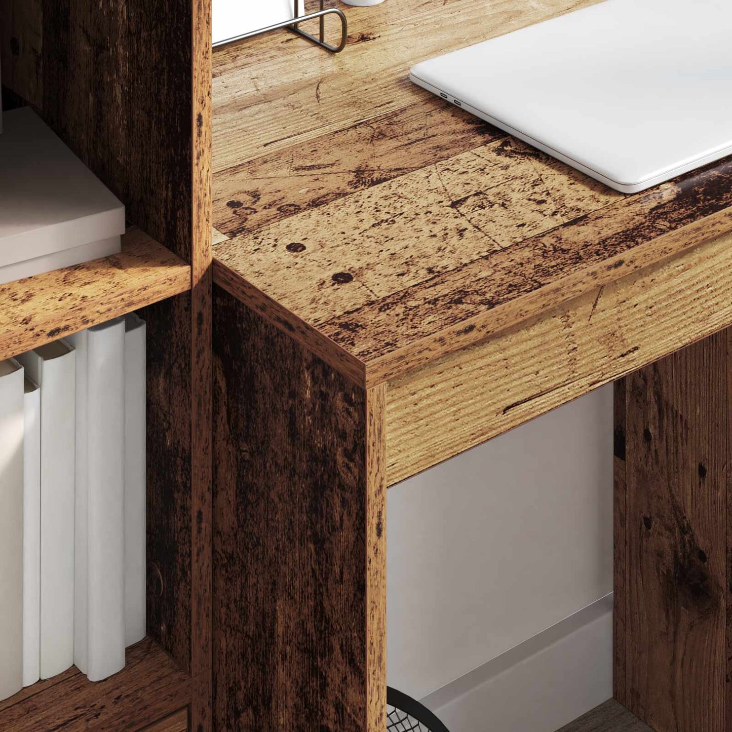 Bureau met lade met plank met opslag 2 pcs Oudhout is nu te koop bij PeponiXL, paradijselijk wonen!