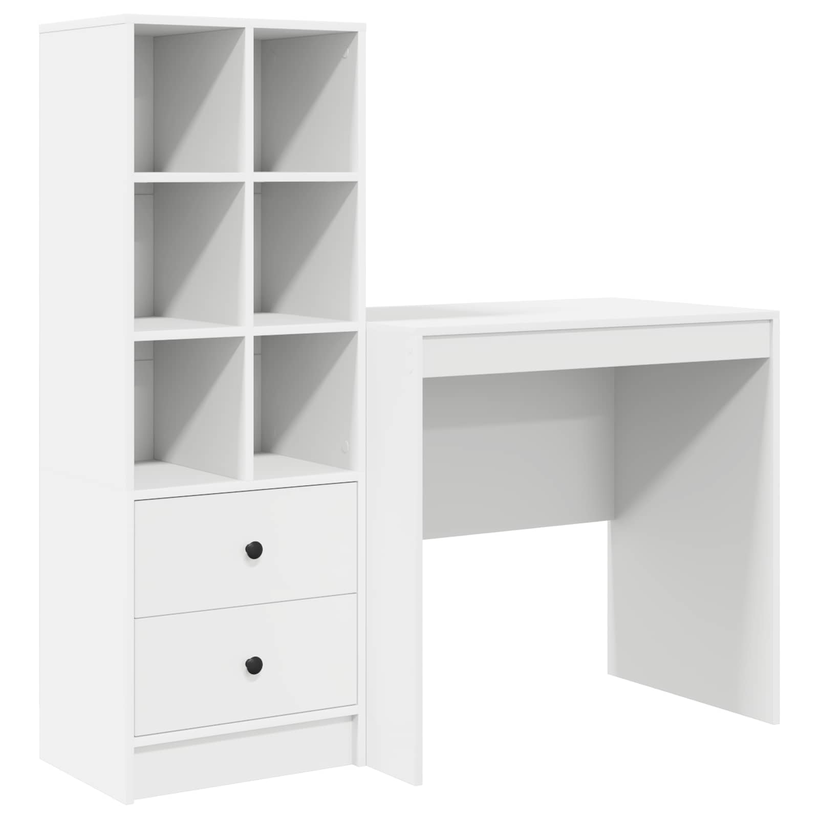 Bureau met lade met plank met opslag 2 pcs Wit is nu te koop bij PeponiXL, paradijselijk wonen!