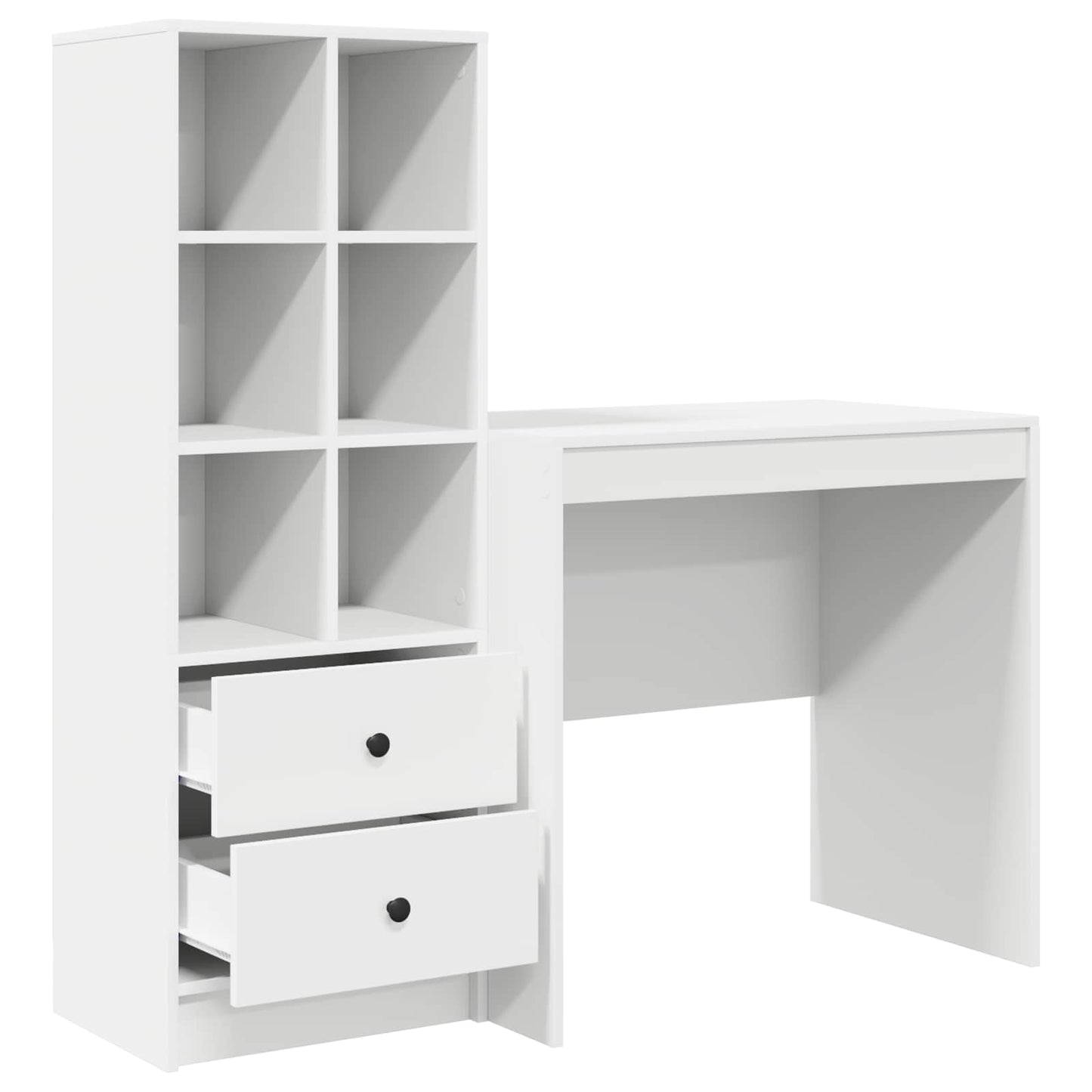 Bureau met lade met plank met opslag 2 pcs Wit is nu te koop bij PeponiXL, paradijselijk wonen!