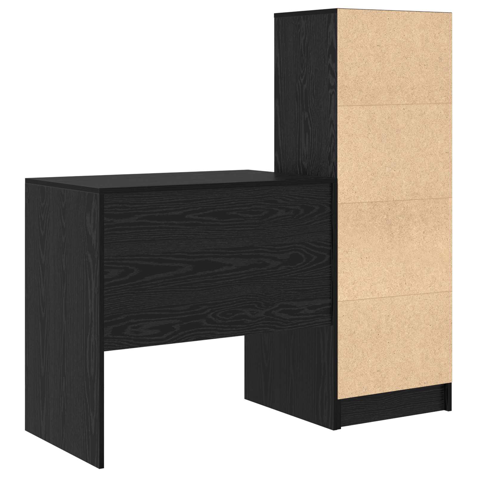 Bureau met lade met plank met opslag 2 pcs Zwart Eiken is nu te koop bij PeponiXL, paradijselijk wonen!