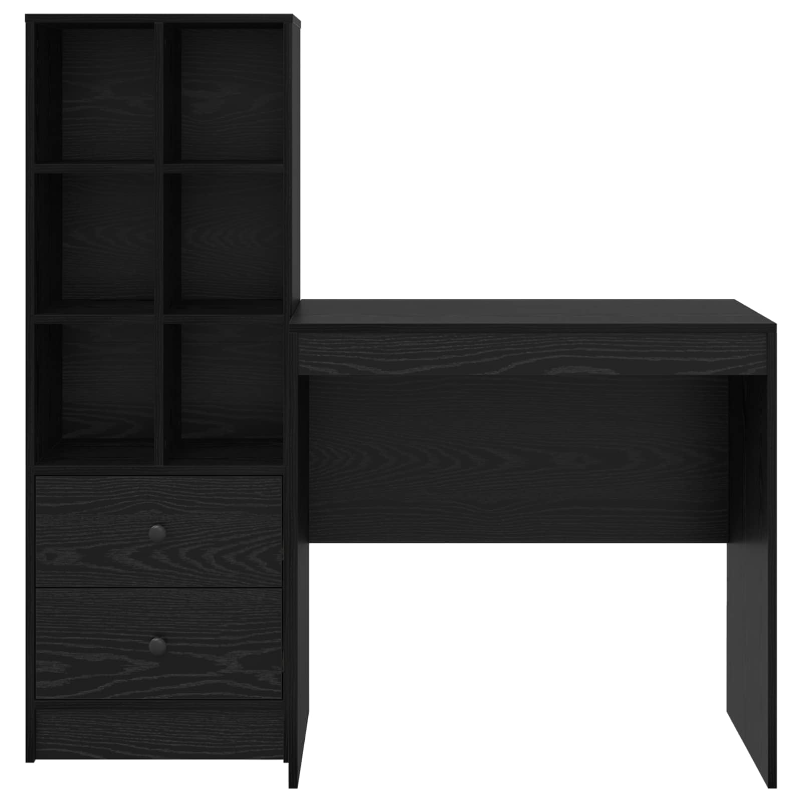 Bureau met lade met plank met opslag 2 pcs Zwart Eiken is nu te koop bij PeponiXL, paradijselijk wonen!