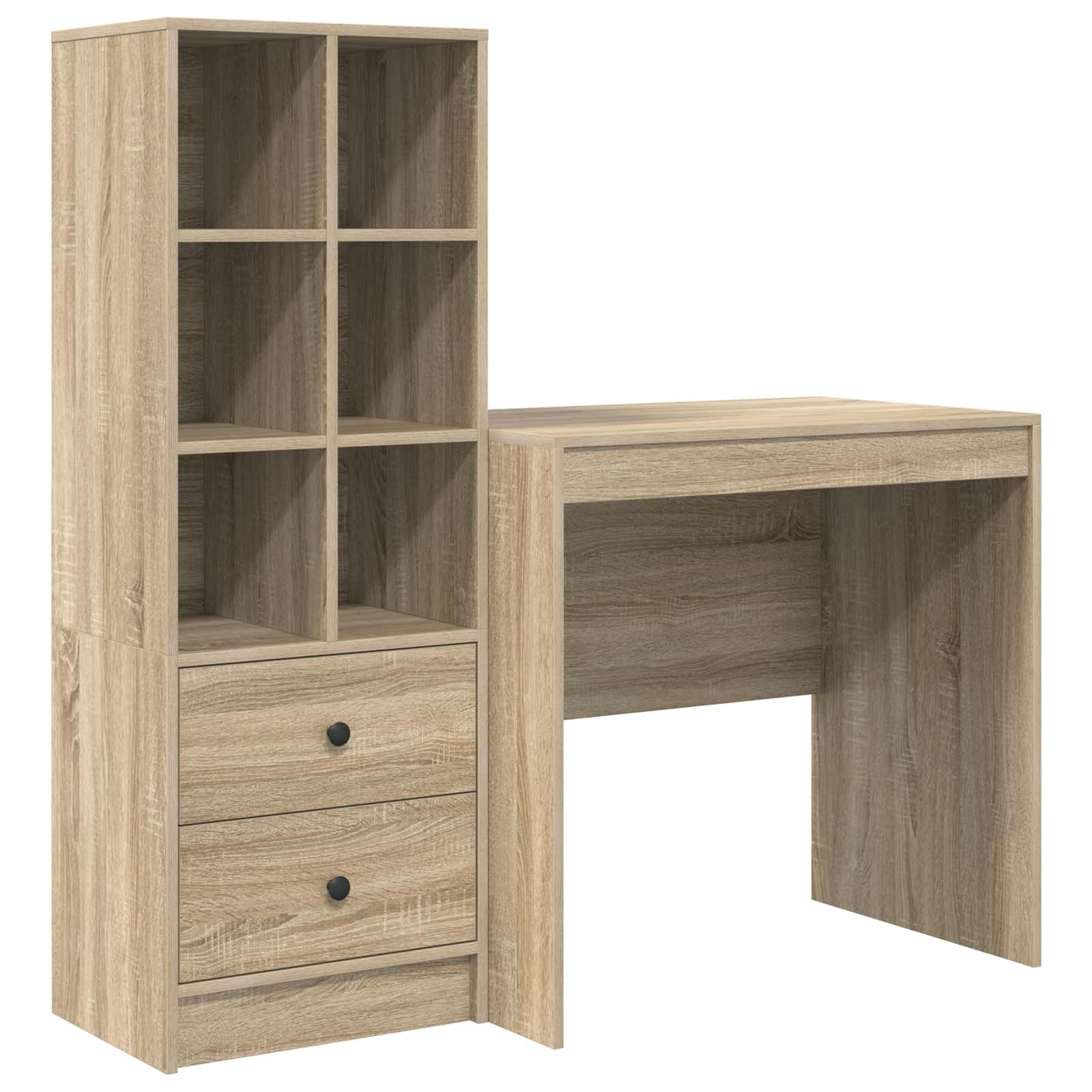 Bureau met lade met plank met opslag 2 pcs Sonoma Eiken is nu te koop bij PeponiXL, paradijselijk wonen!