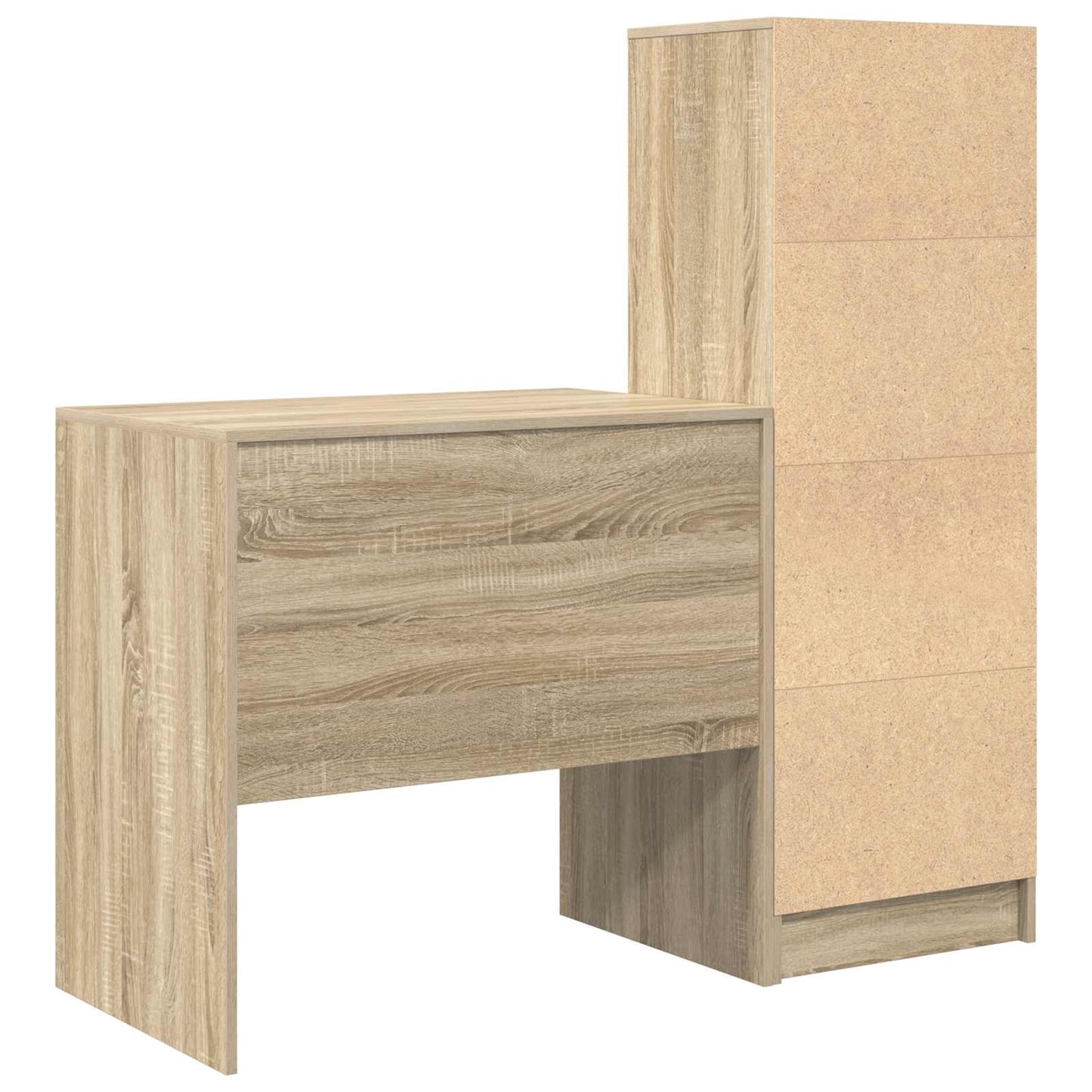 Bureau met lade met plank met opslag 2 pcs Sonoma Eiken is nu te koop bij PeponiXL, paradijselijk wonen!