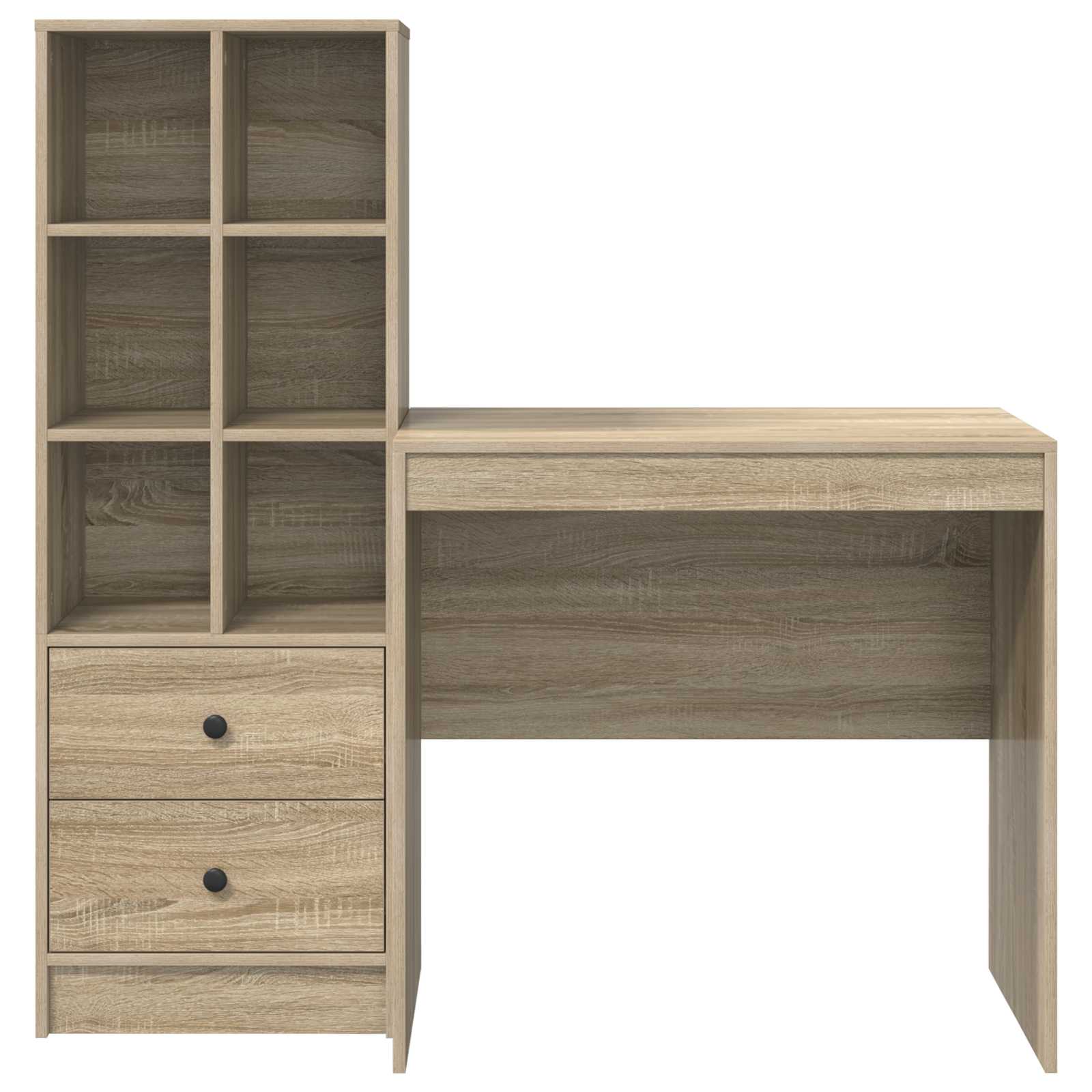 Bureau met lade met plank met opslag 2 pcs Sonoma Eiken is nu te koop bij PeponiXL, paradijselijk wonen!