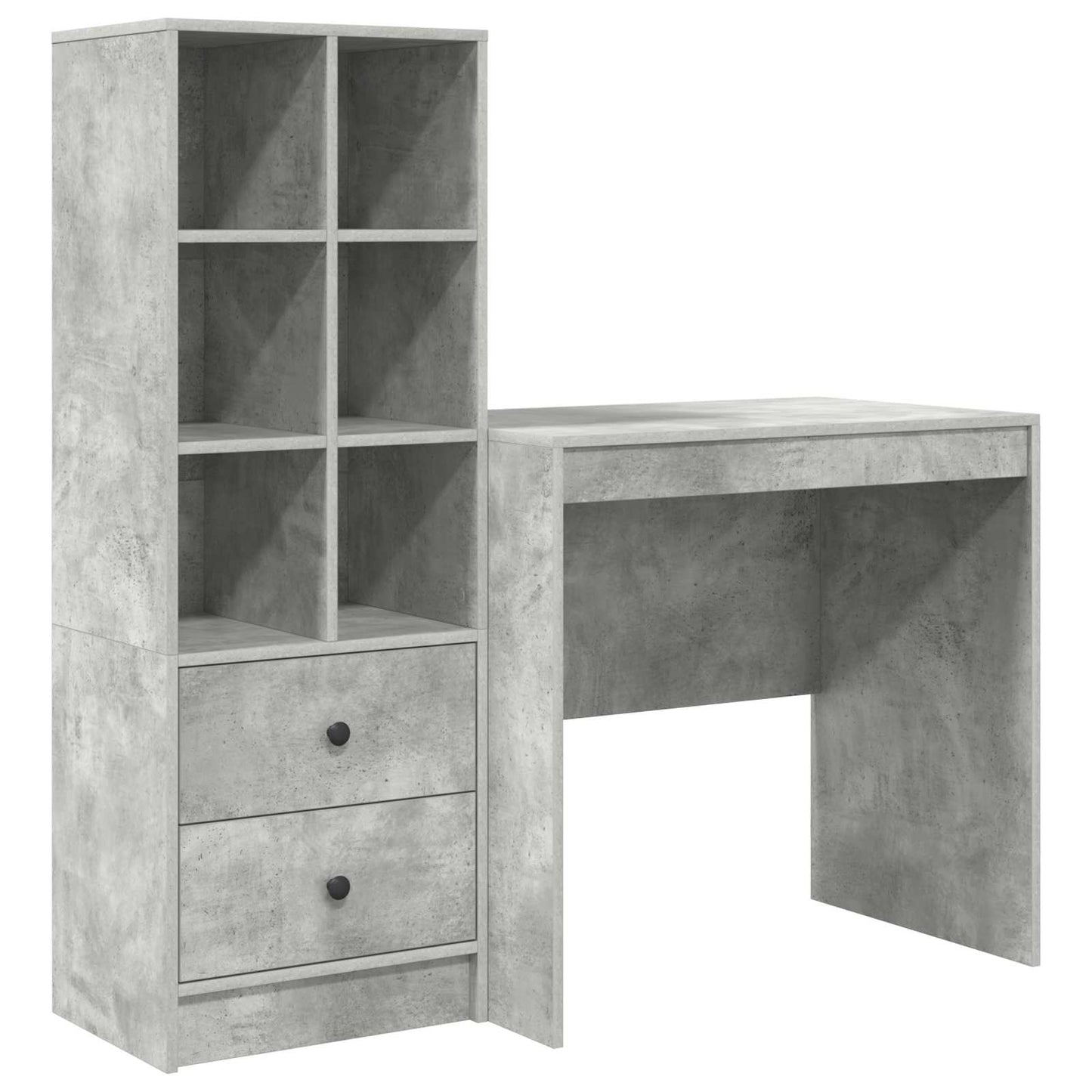 Bureau met lade met plank met opslag 2 pcs Beton Grijs is nu te koop bij PeponiXL, paradijselijk wonen!
