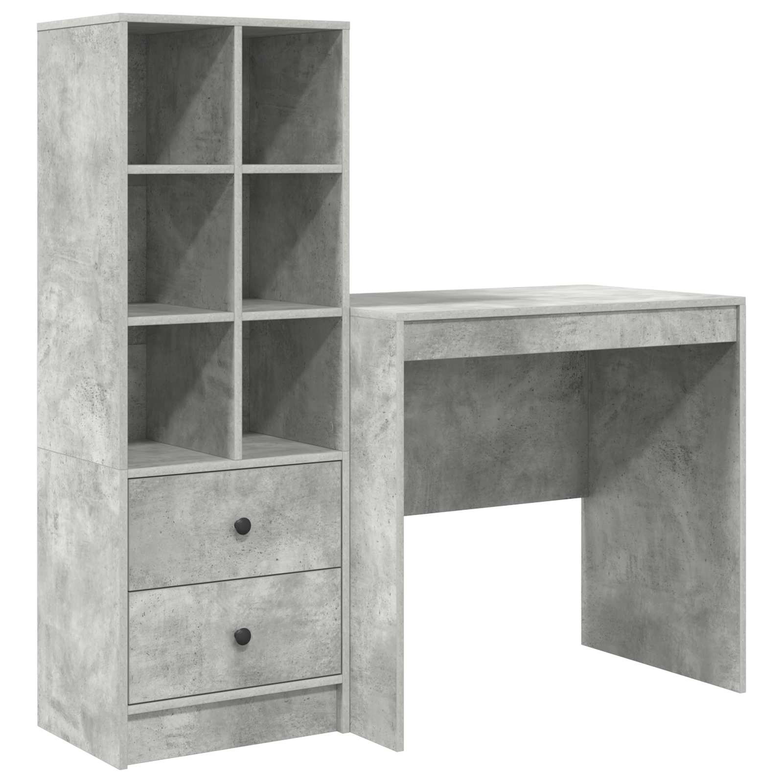 Bureau met lade met plank met opslag 2 pcs Beton Grijs is nu te koop bij PeponiXL, paradijselijk wonen!