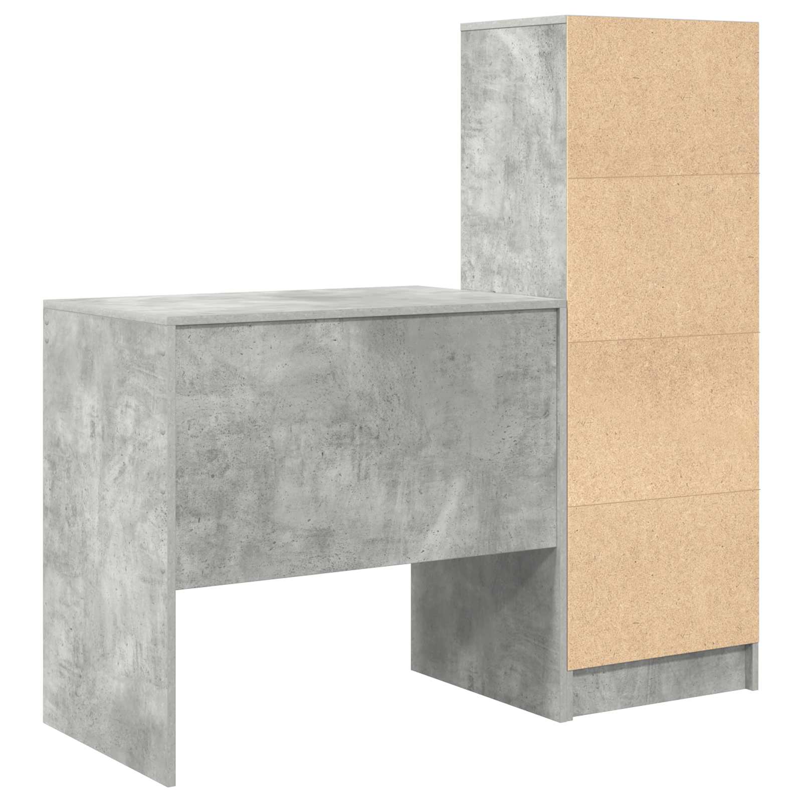 Bureau met lade met plank met opslag 2 pcs Beton Grijs is nu te koop bij PeponiXL, paradijselijk wonen!