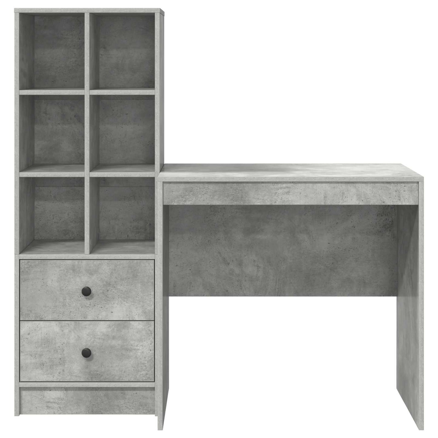 Bureau met lade met plank met opslag 2 pcs Beton Grijs is nu te koop bij PeponiXL, paradijselijk wonen!