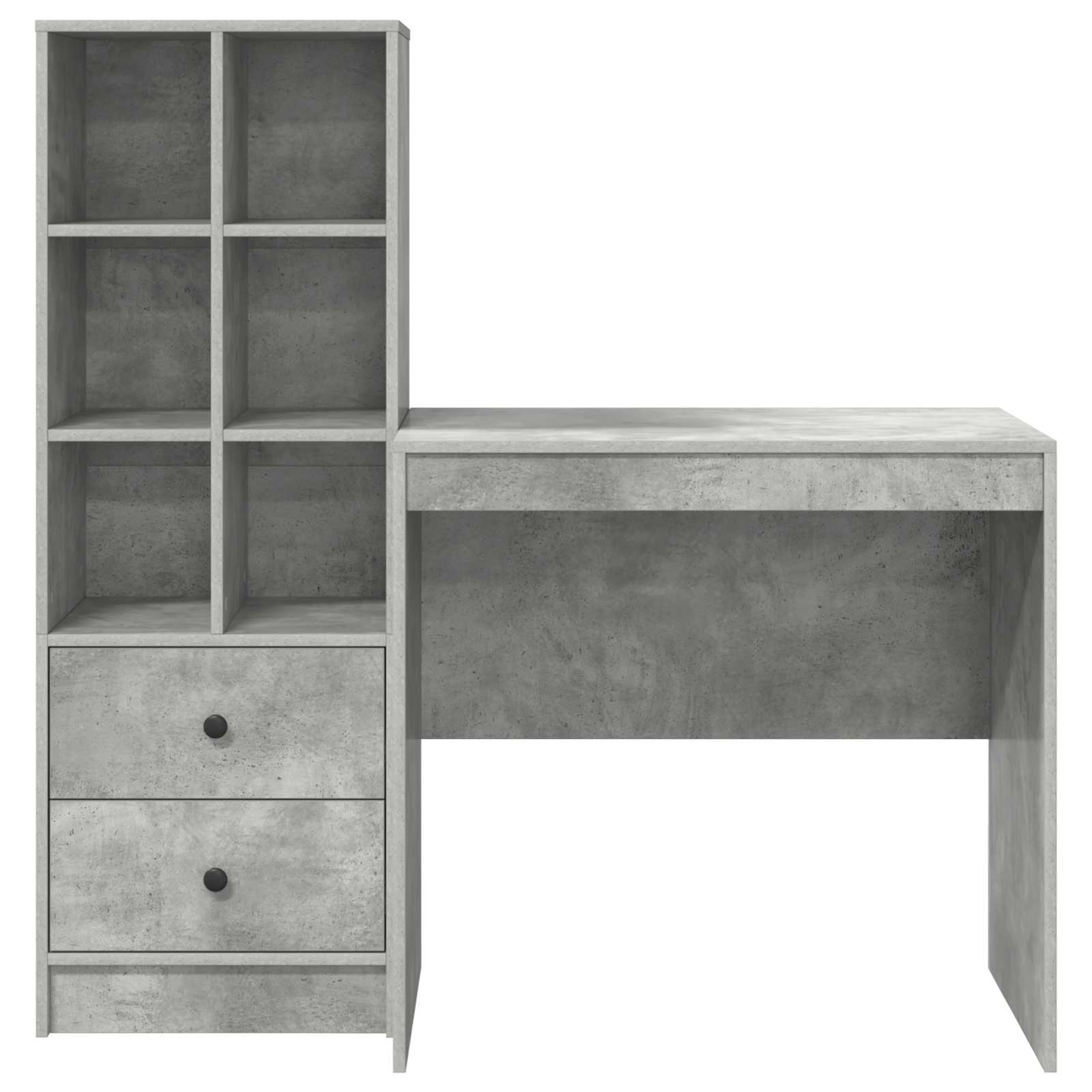 Bureau met lade met plank met opslag 2 pcs Beton Grijs is nu te koop bij PeponiXL, paradijselijk wonen!