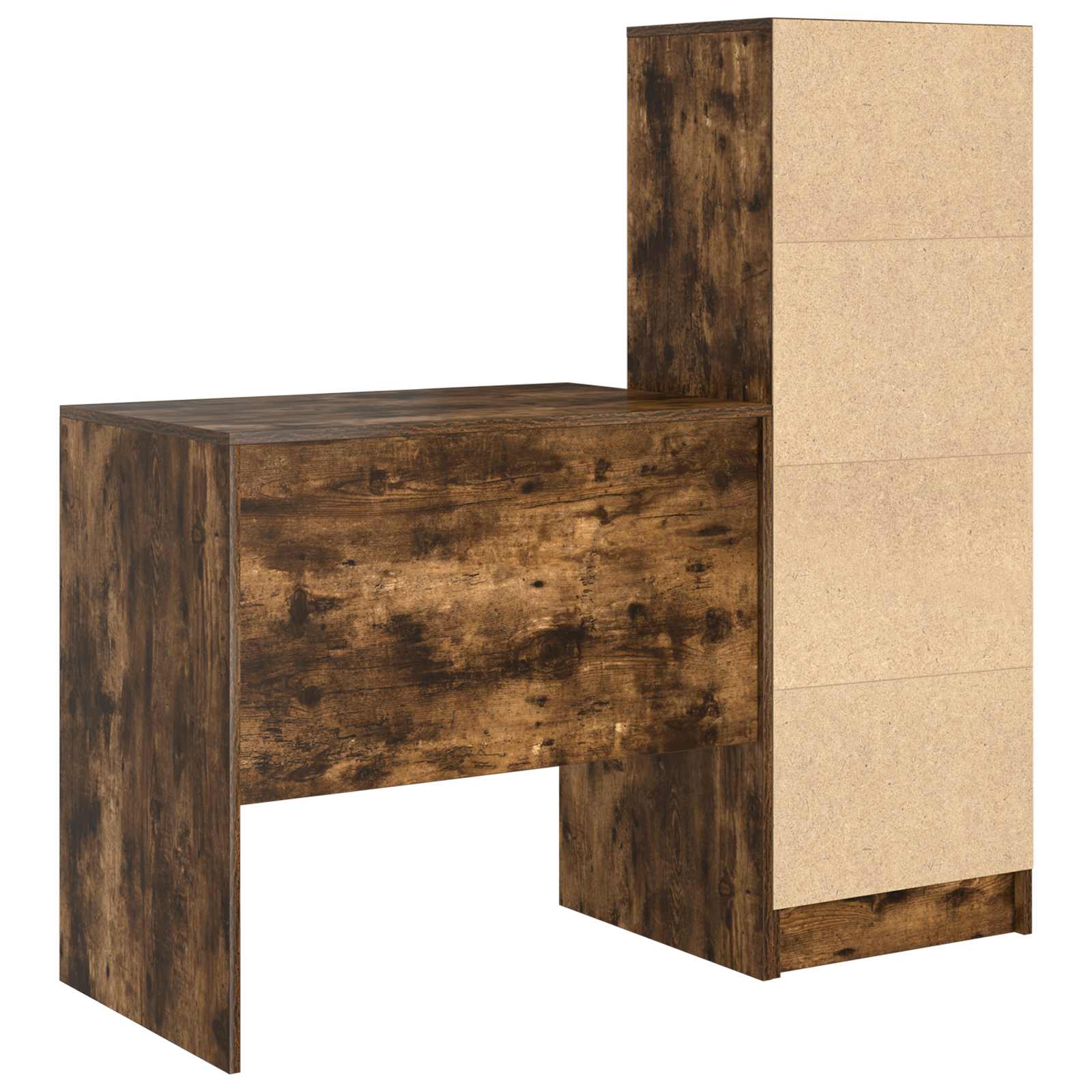 Bureau met lade met plank met opslag 2 pcs Gerookt eiken is nu te koop bij PeponiXL, paradijselijk wonen!