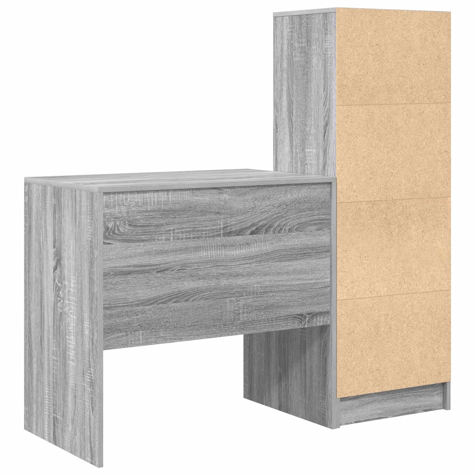 Bureau met lade met plank met opslag 2 pcs Grijs Sonoma is nu te koop bij PeponiXL, paradijselijk wonen!