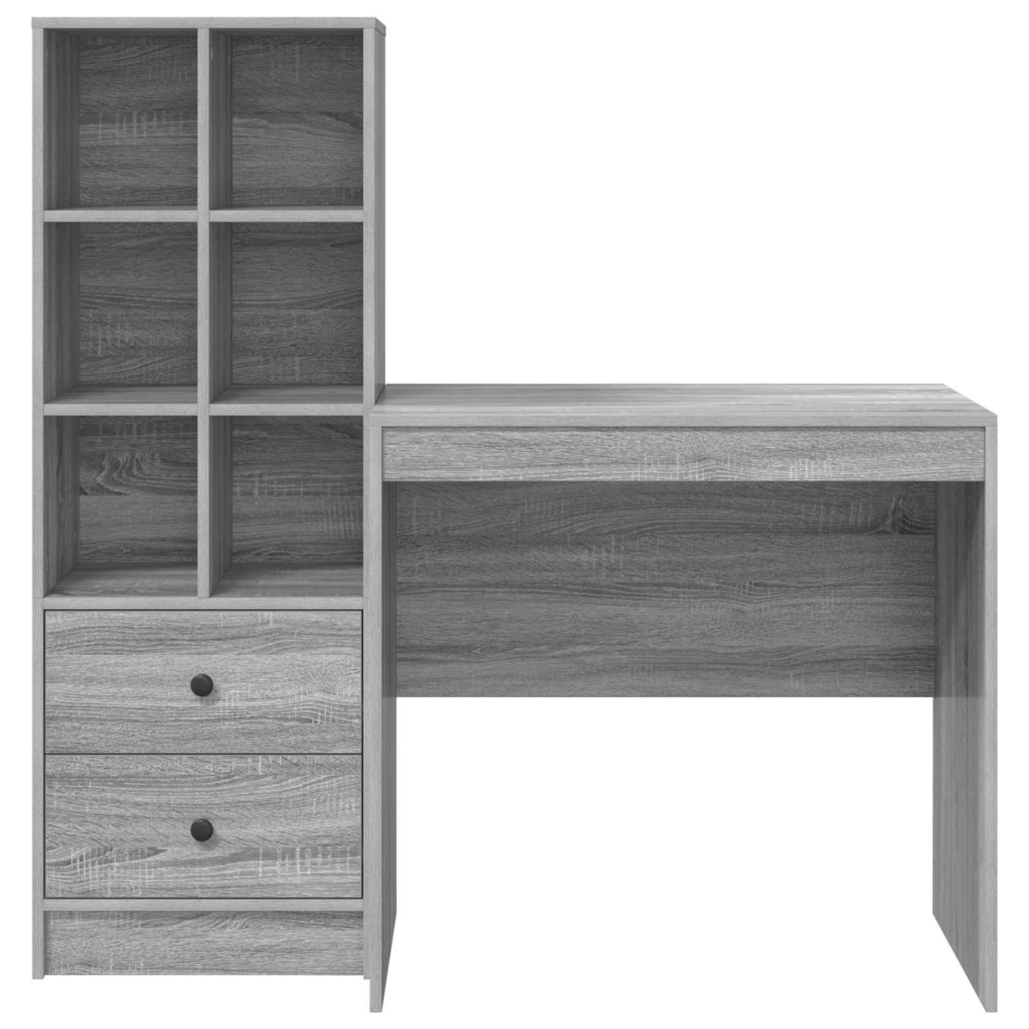 Bureau met lade met plank met opslag 2 pcs Grijs Sonoma is nu te koop bij PeponiXL, paradijselijk wonen!